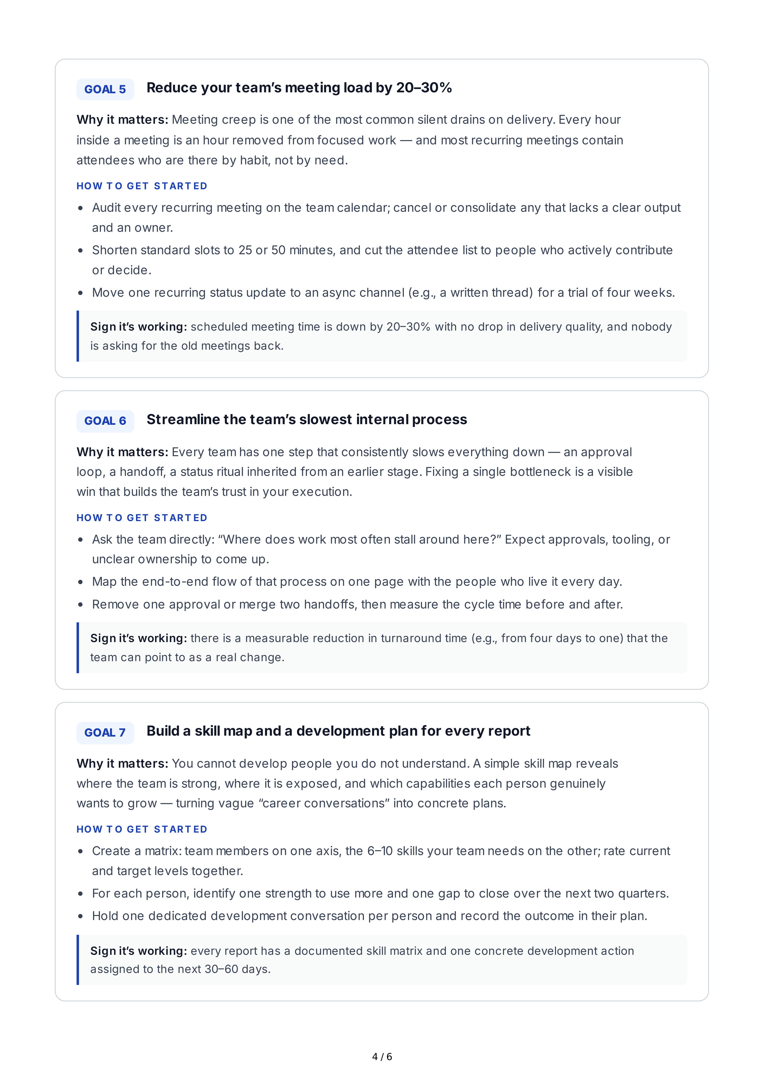 Short-Term Goals for Managers — page 4