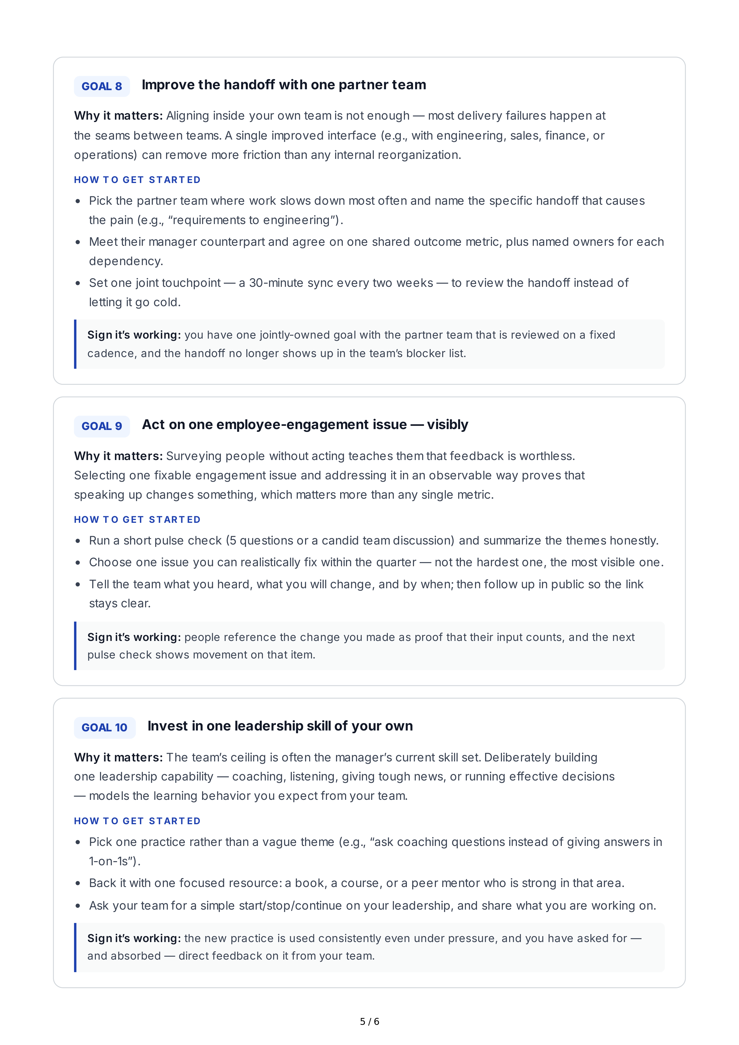 Short-Term Goals for Managers — page 5