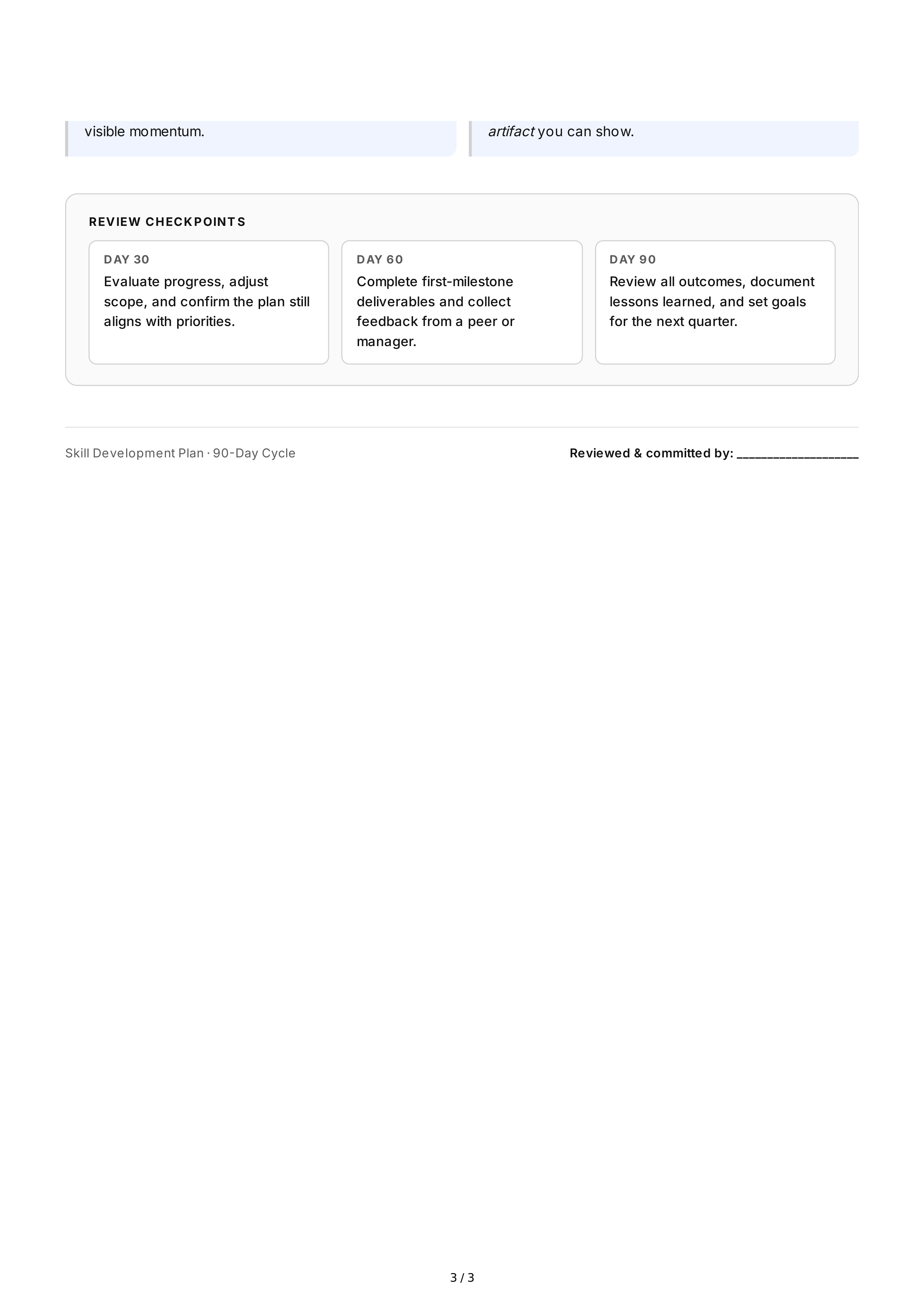Short-Term Goals for Skill Development — page 3