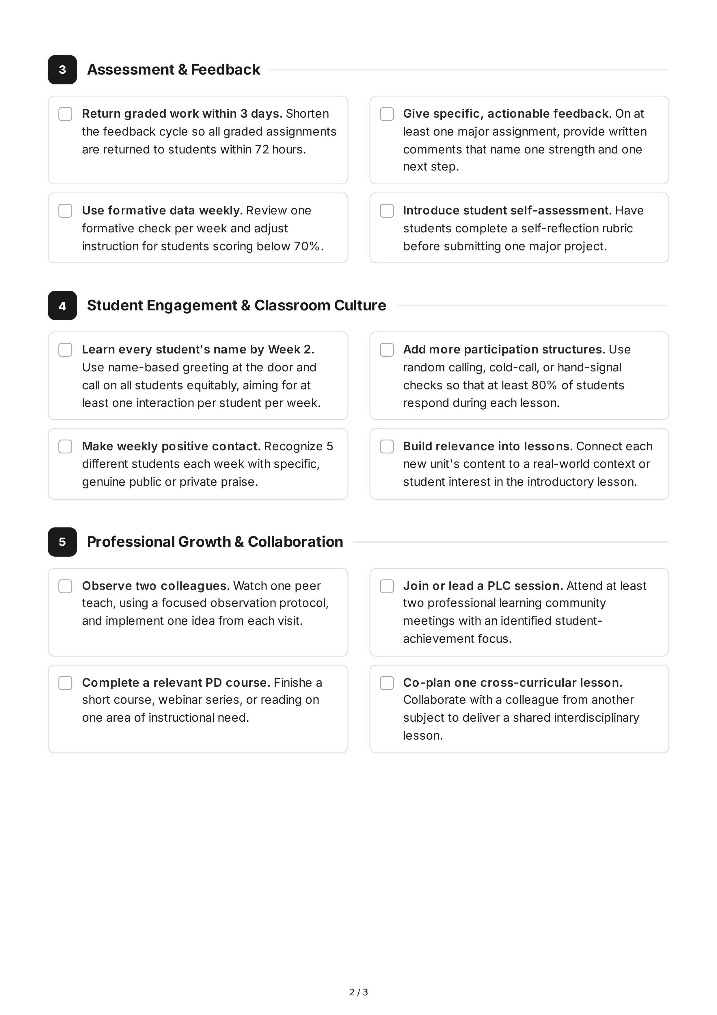 Short-Term Goals for Teachers — page 2