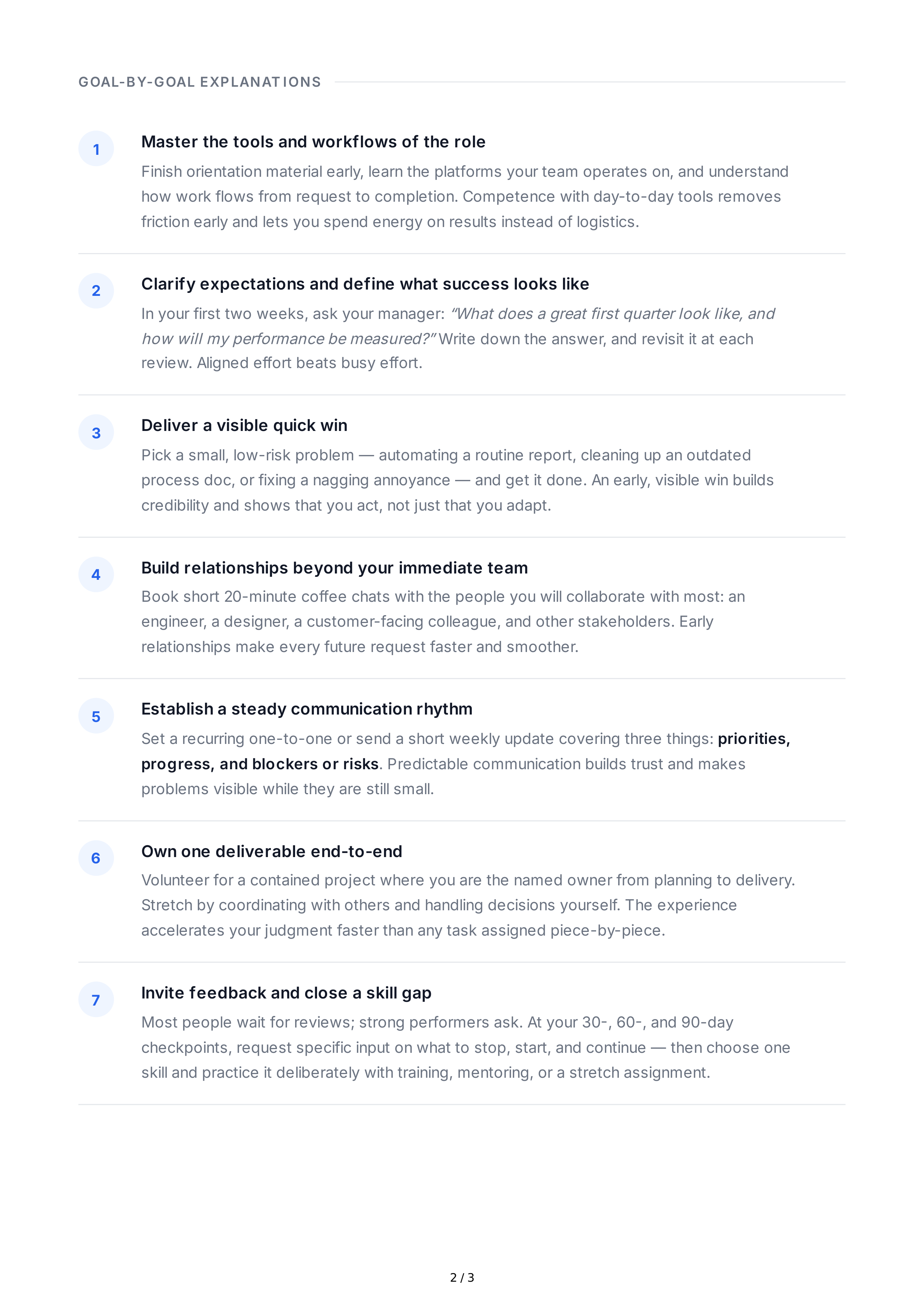 Short-Term Job Goals — page 2