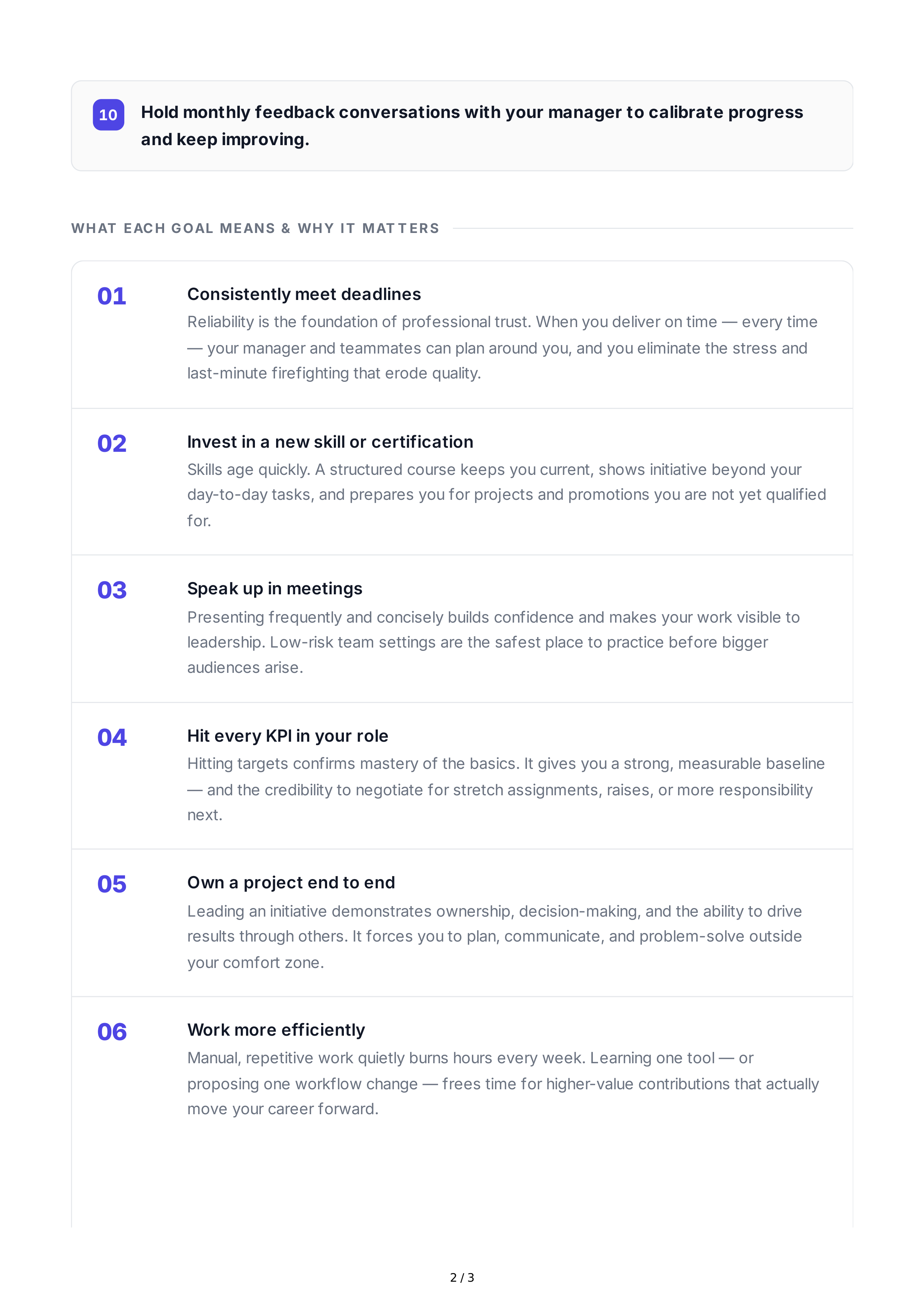Short-Term Work Goals — page 2