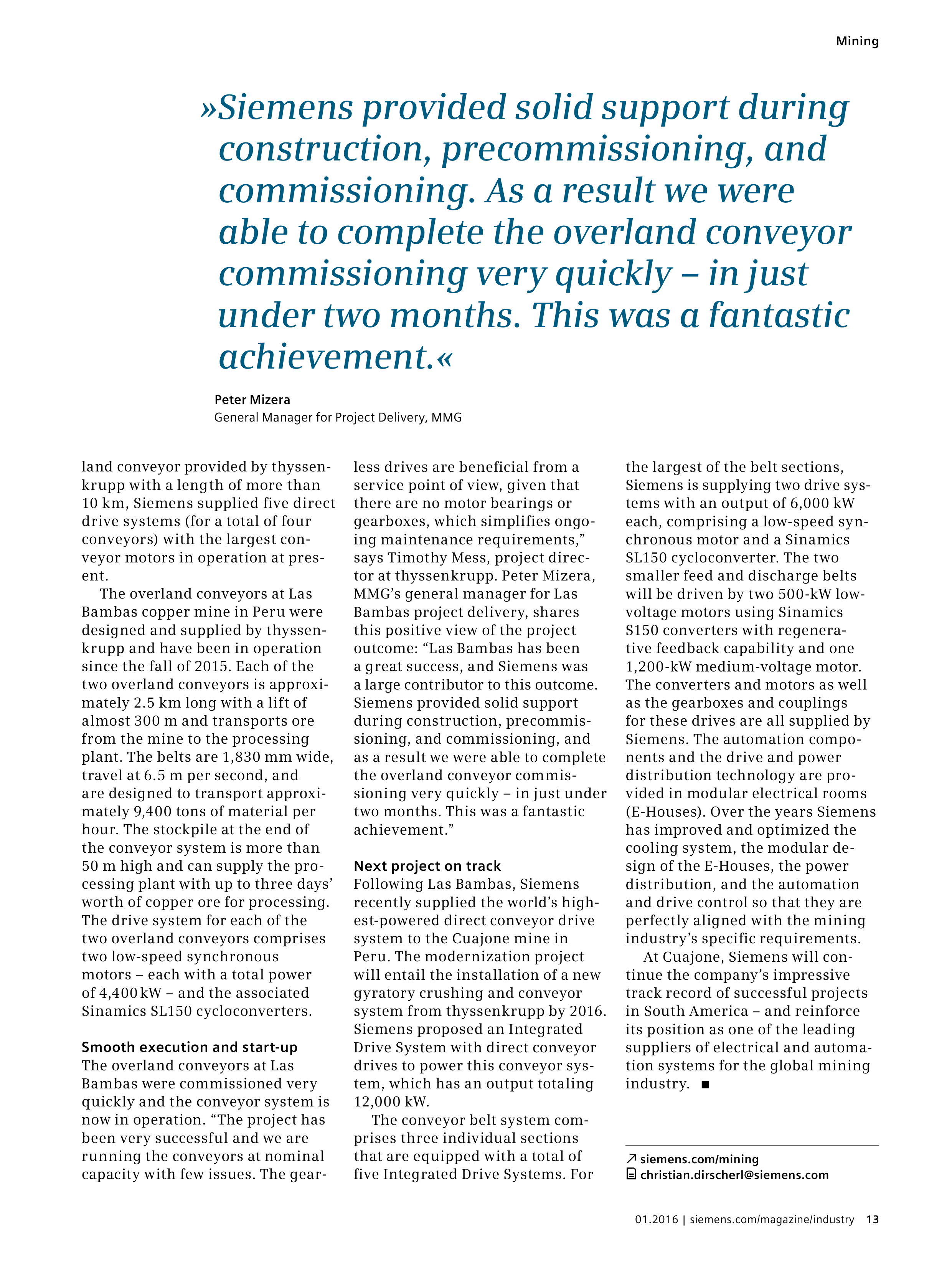 Siemens Mining Magazine — page 13
