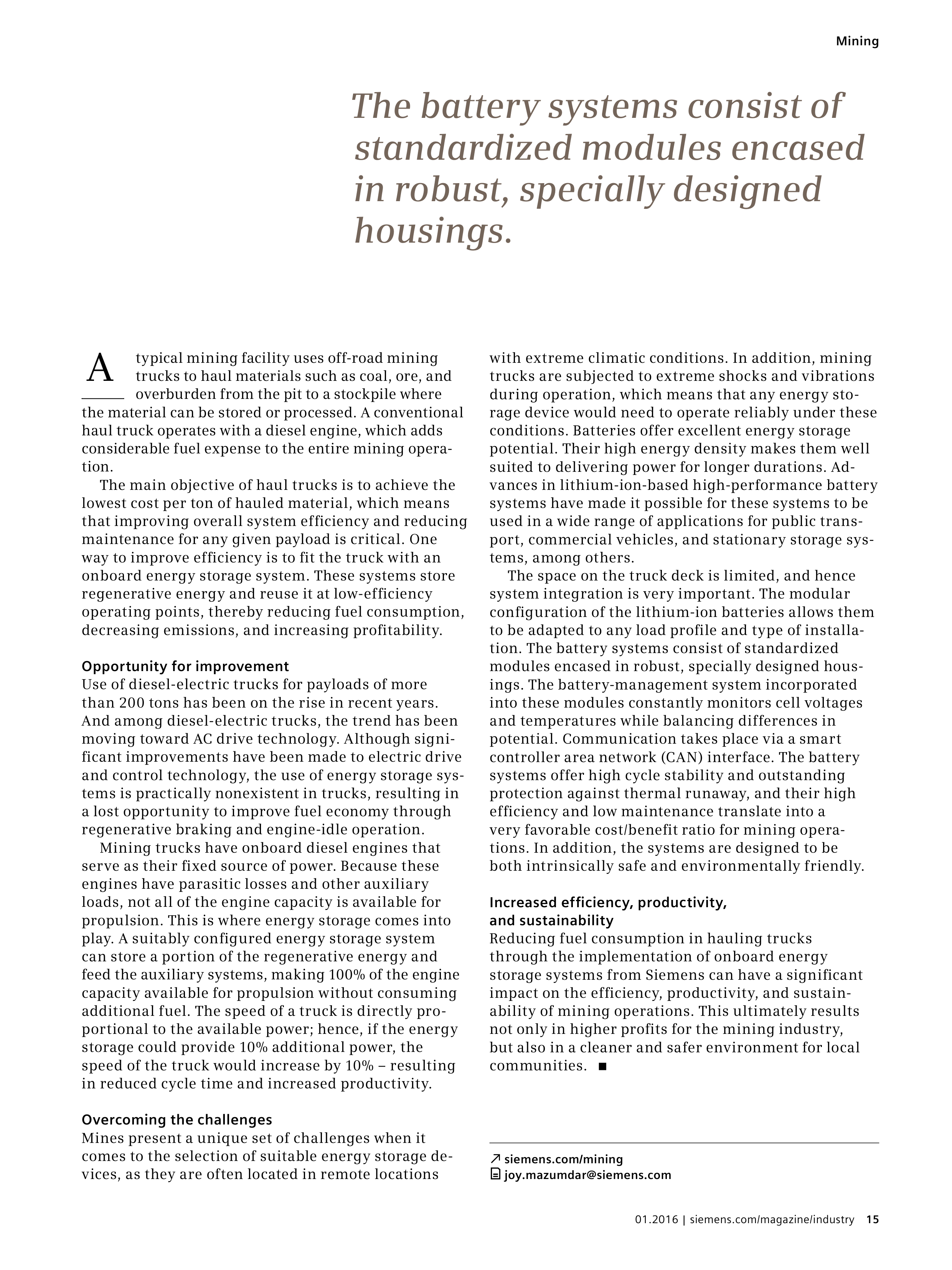 Siemens Mining Magazine — page 15