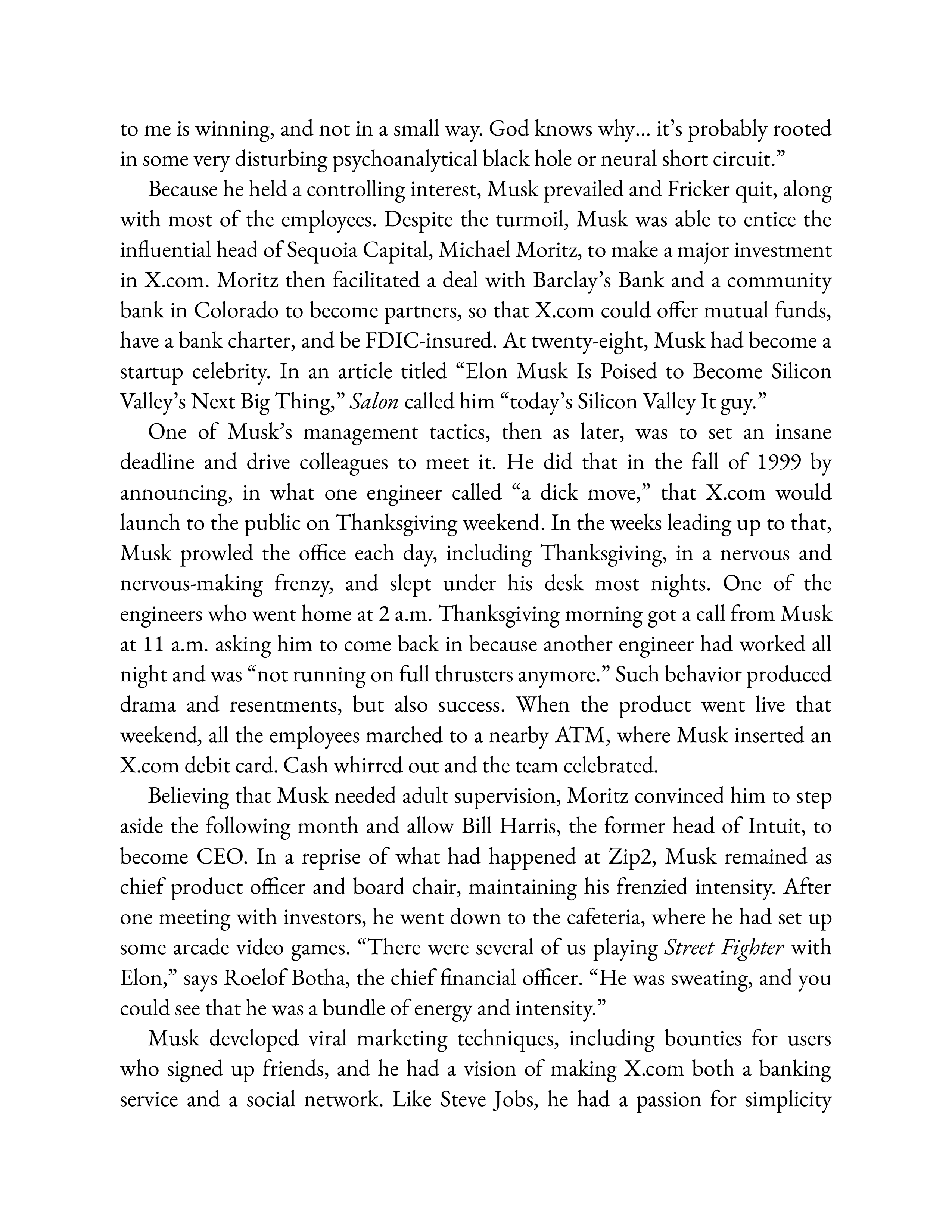 Simon & Schuster Elon Musk Biography by Walter Isaacson — page 100