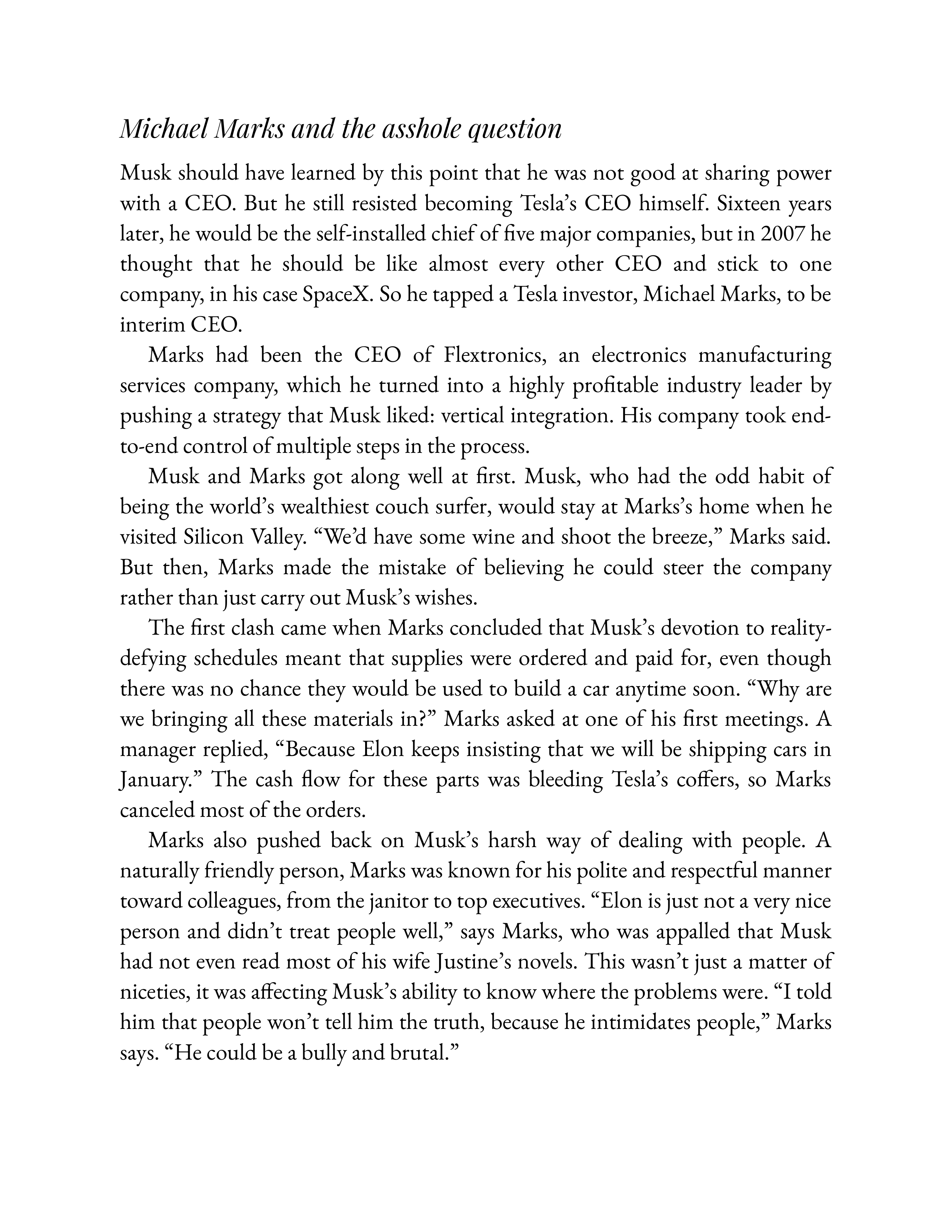Simon & Schuster Elon Musk Biography by Walter Isaacson — page 201