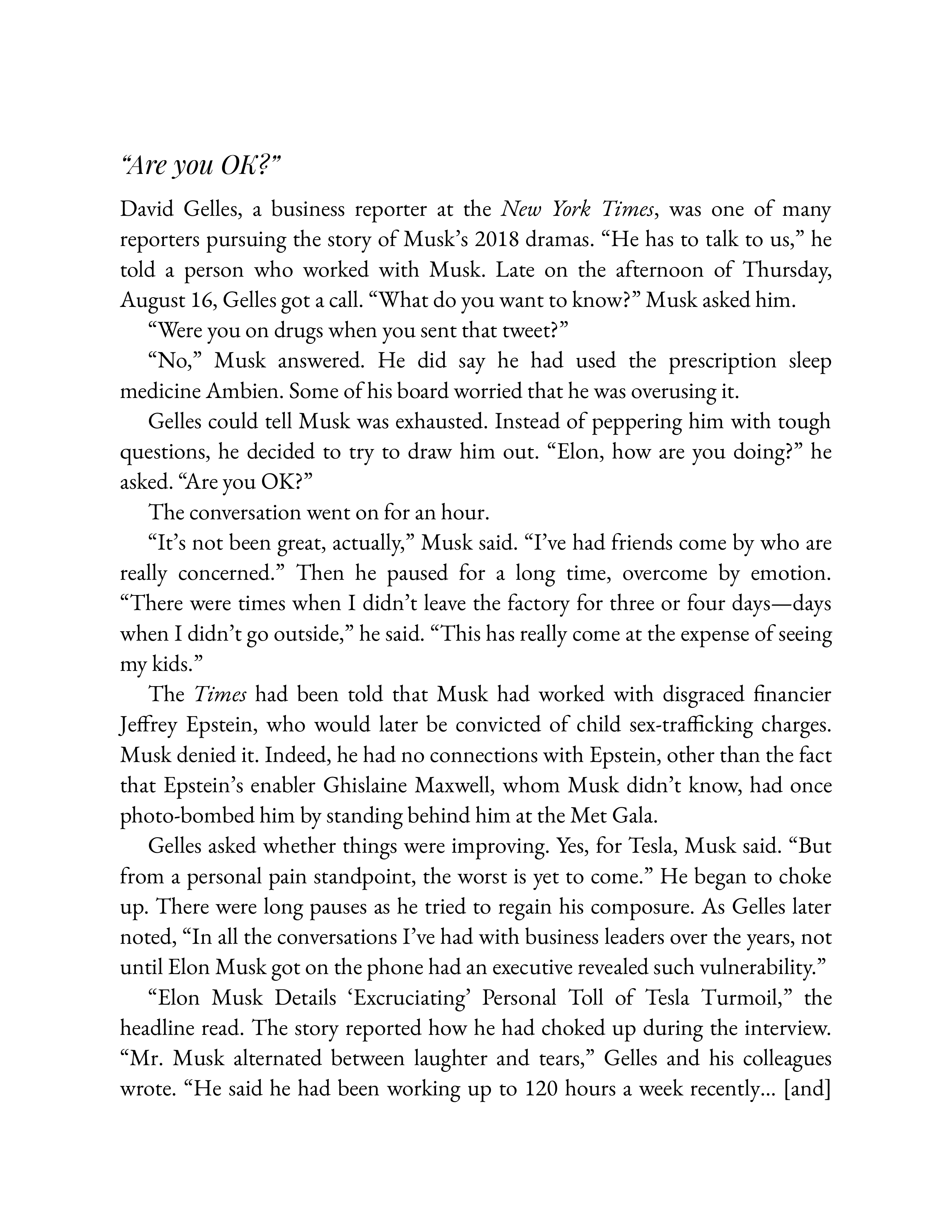 Simon & Schuster Elon Musk Biography by Walter Isaacson — page 357