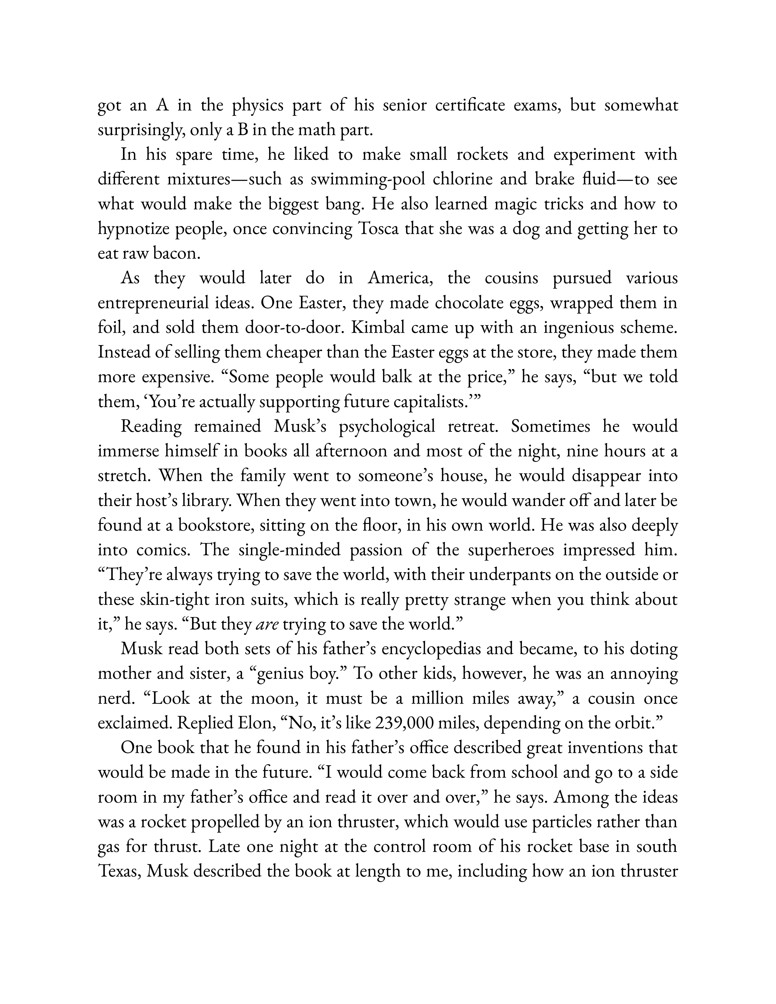 Simon & Schuster Elon Musk Biography by Walter Isaacson — page 44