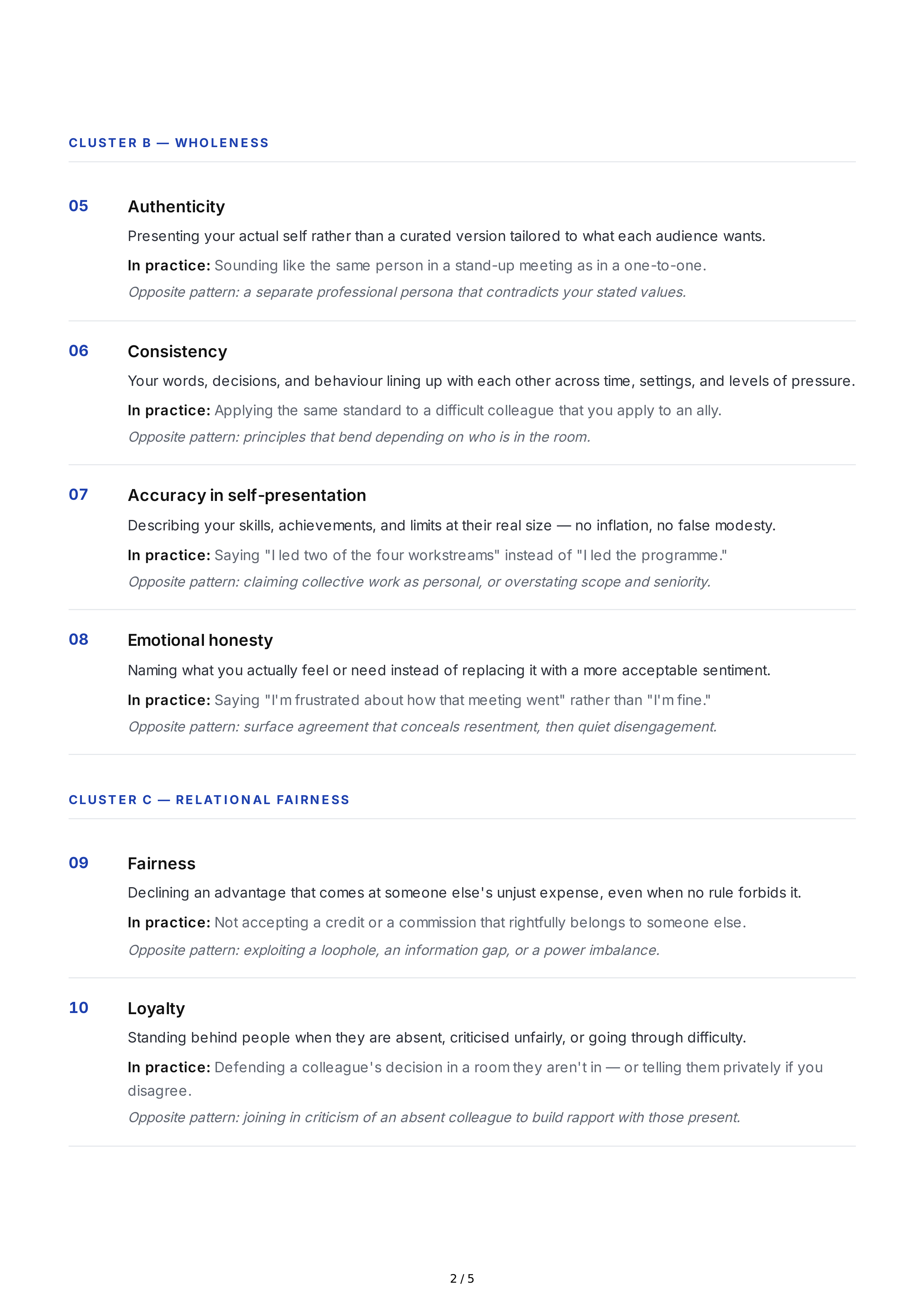 Sincerity Personality Traits — page 2