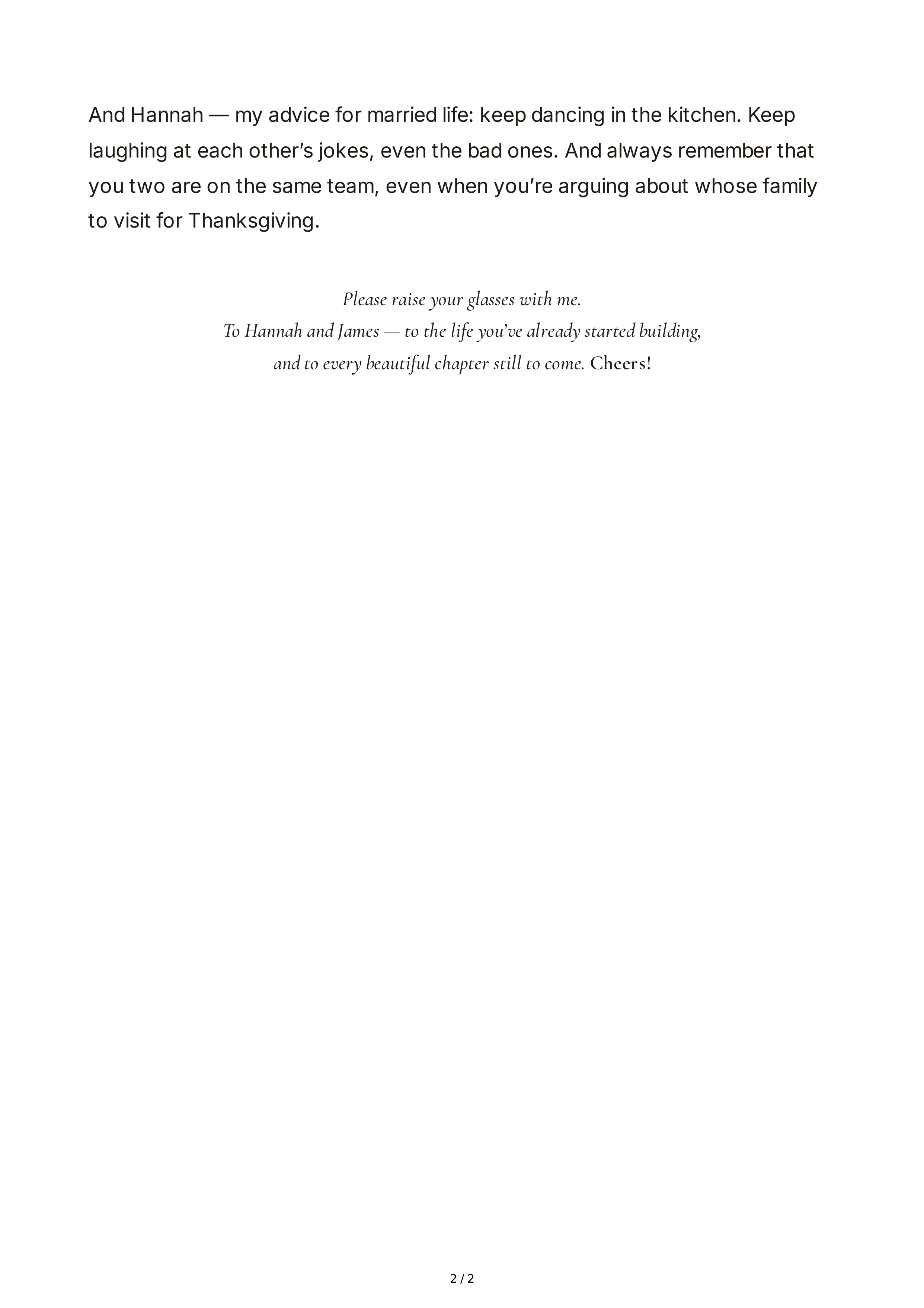 Sister Maid of Honor Speech — page 2