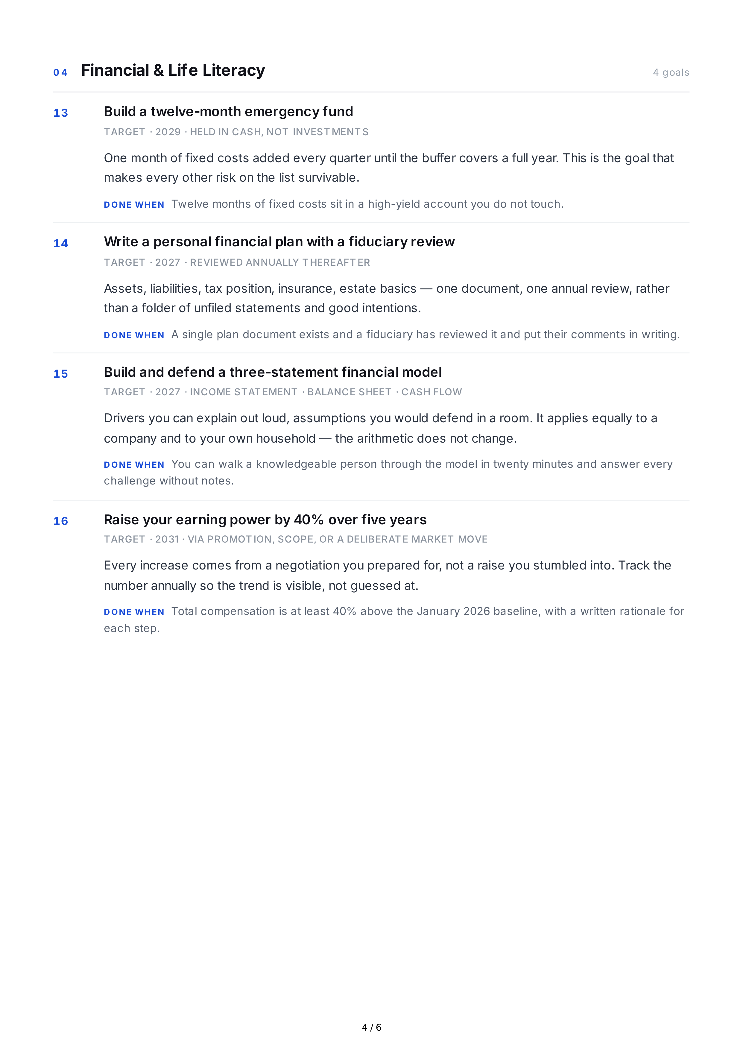Skill Development Life Goals — page 4