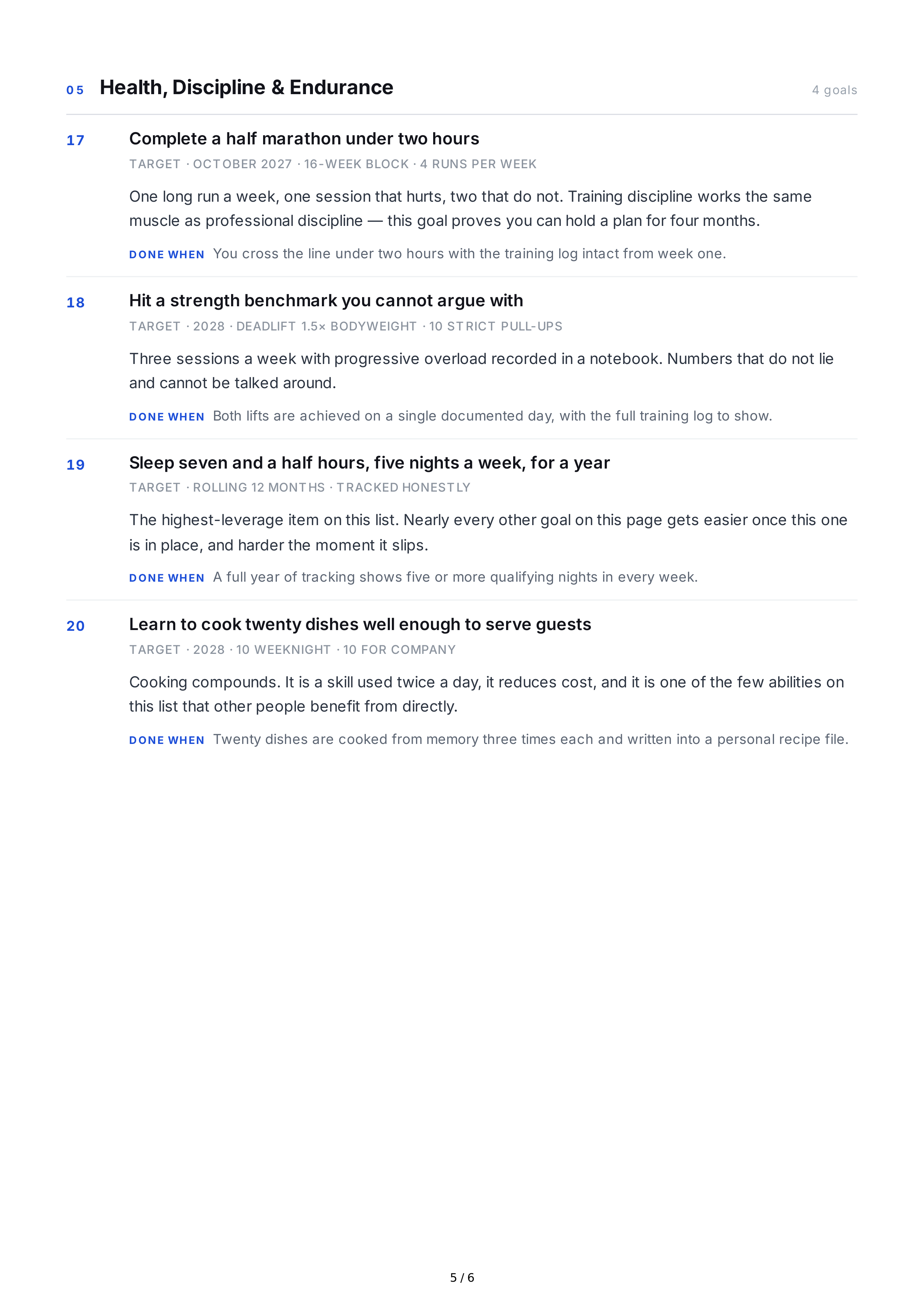 Skill Development Life Goals — page 5