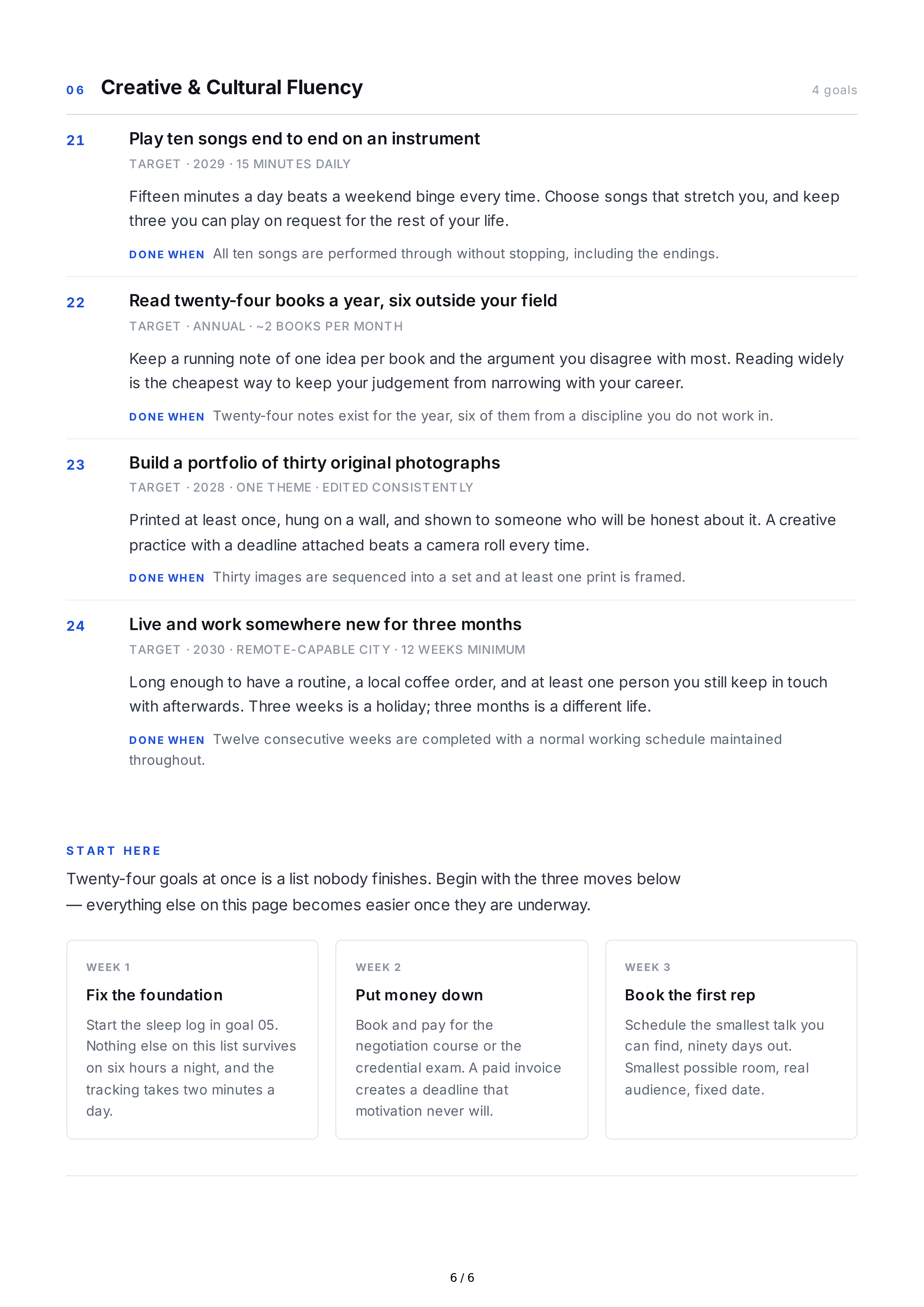 Skill Development Life Goals — page 6