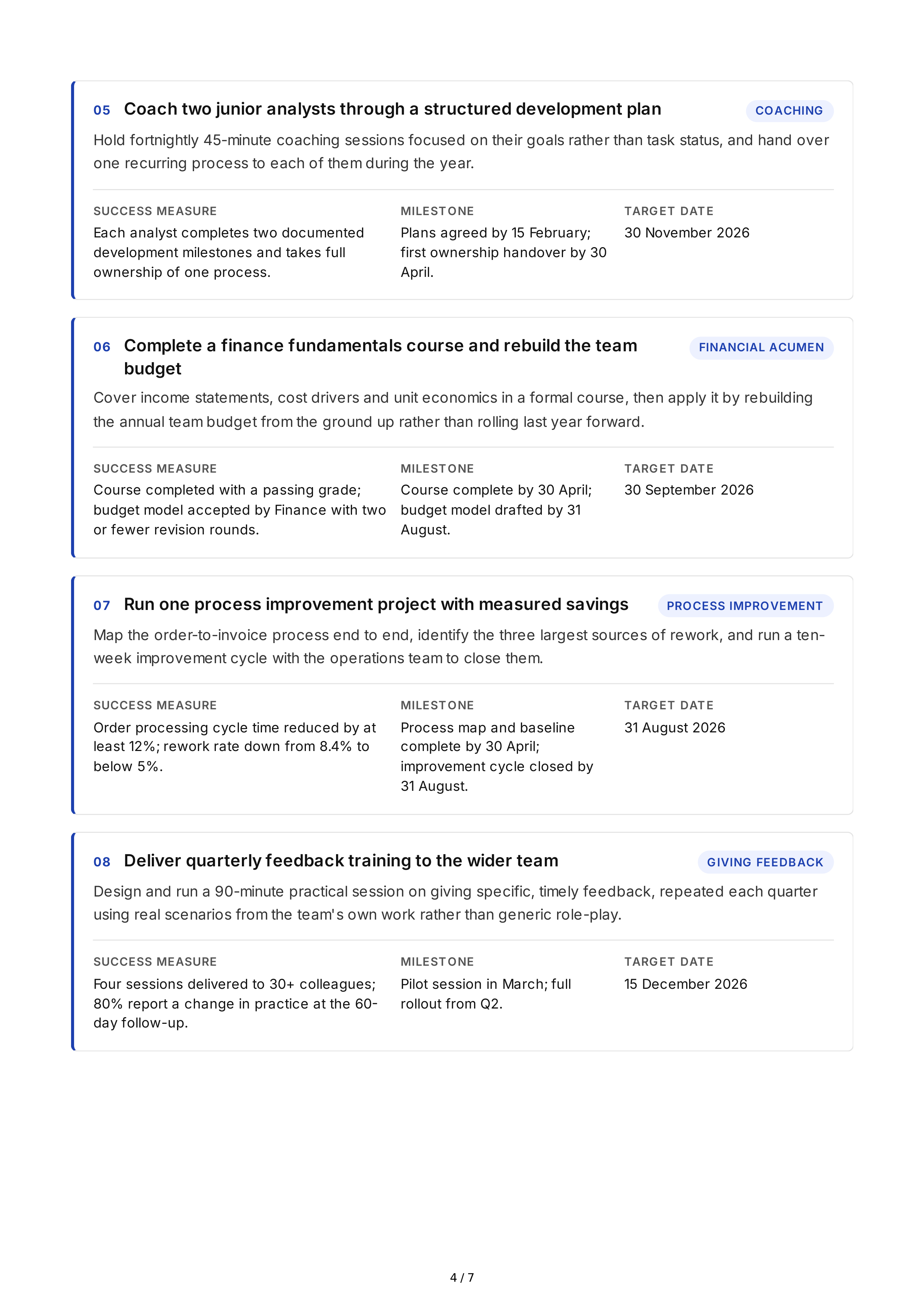 Skill Development Professional Goals — page 4