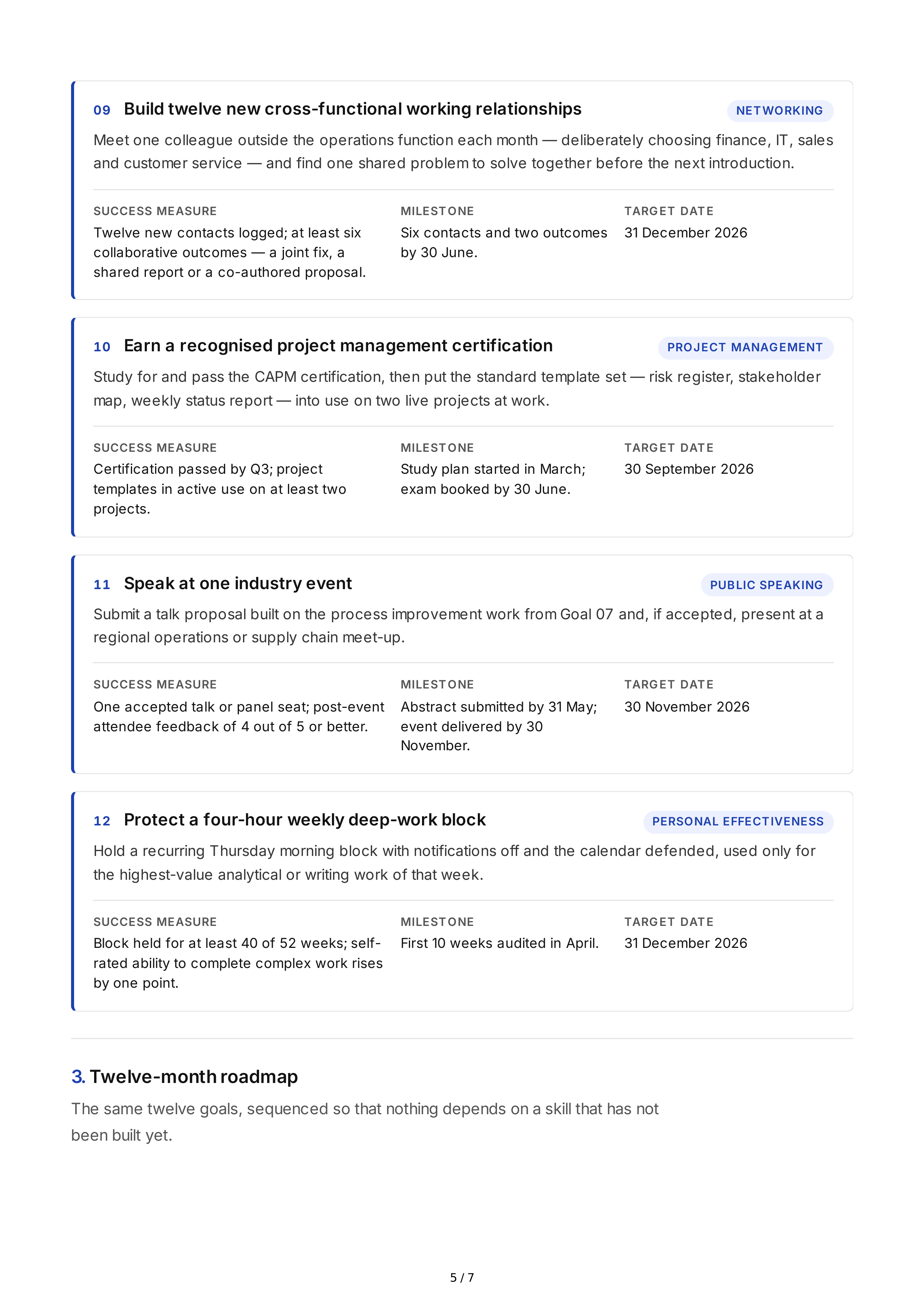 Skill Development Professional Goals — page 5