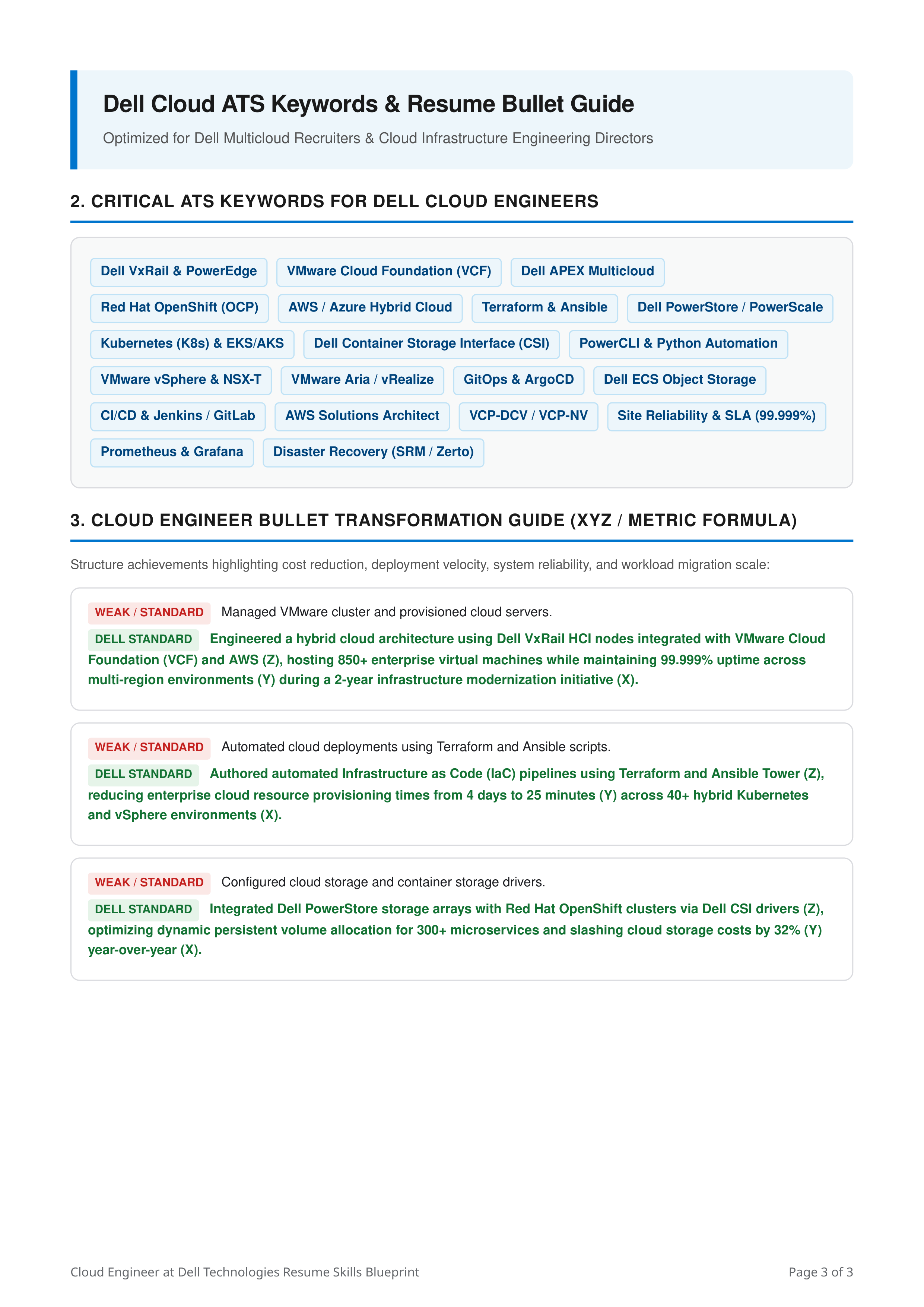 Skills to Put on Resume for Cloud Engineer at Dell Technologies — page 3