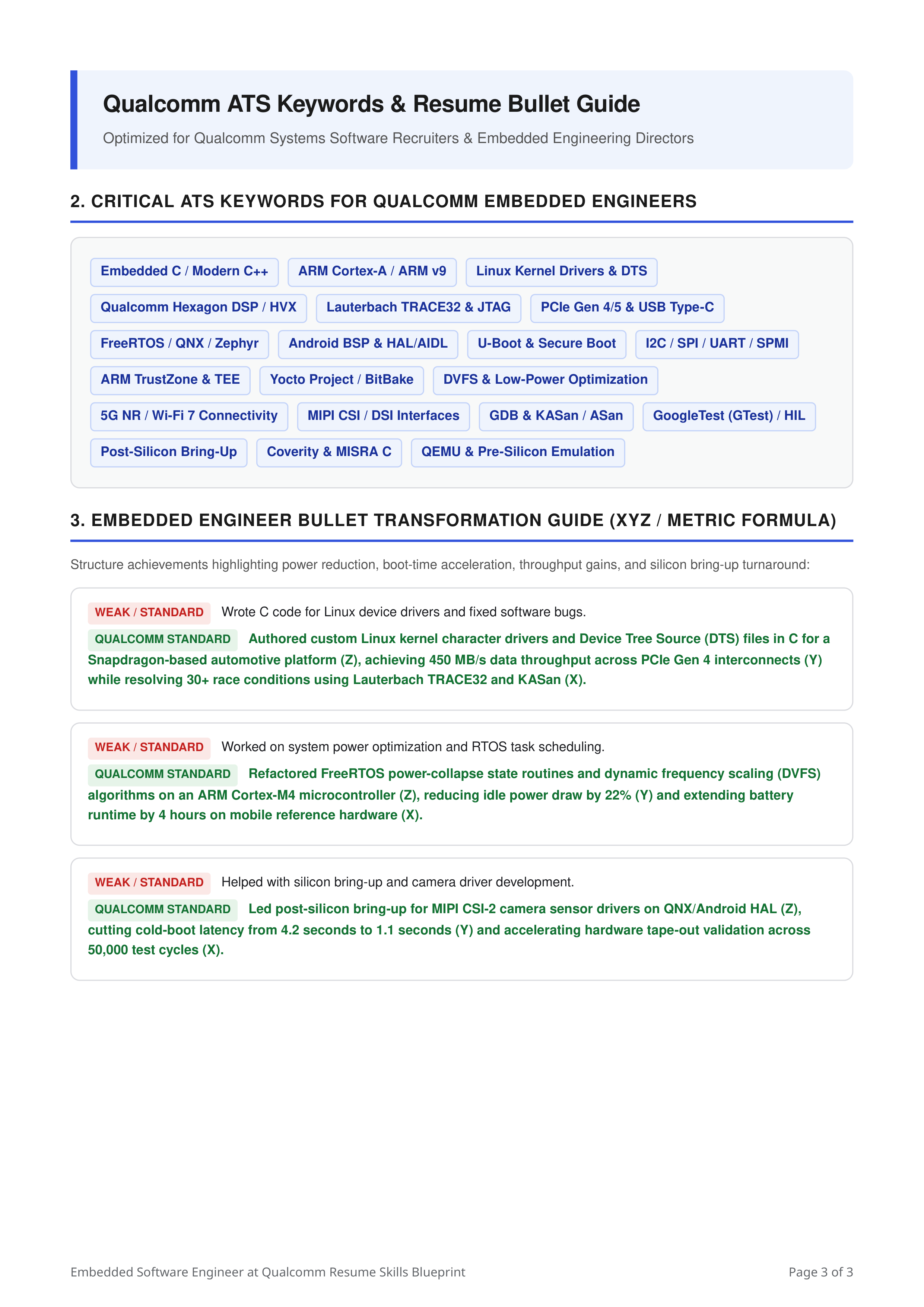 Skills to Put on Resume for Embedded Software Engineer at Qualcomm — page 3