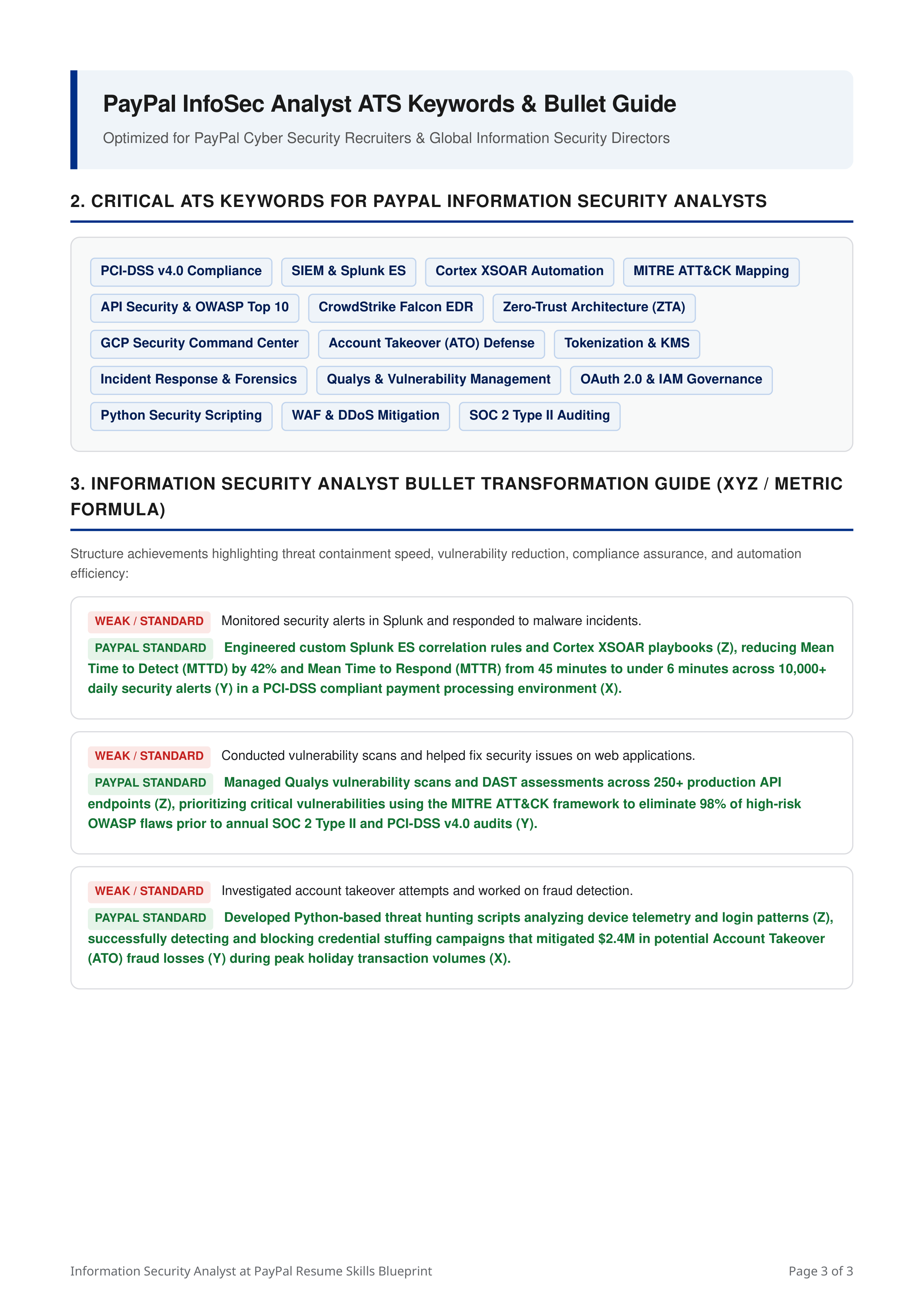 Skills to Put on Resume for Information Security Analyst at PayPal — page 3