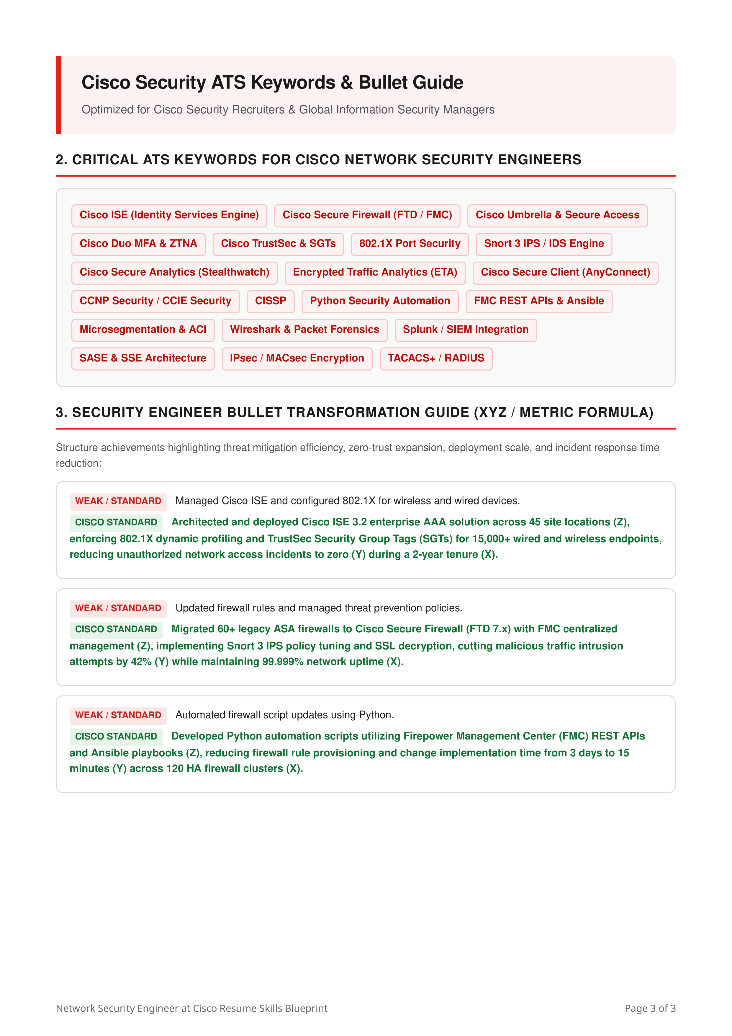 Skills to Put on Resume for Network Security Engineer at Cisco — page 3
