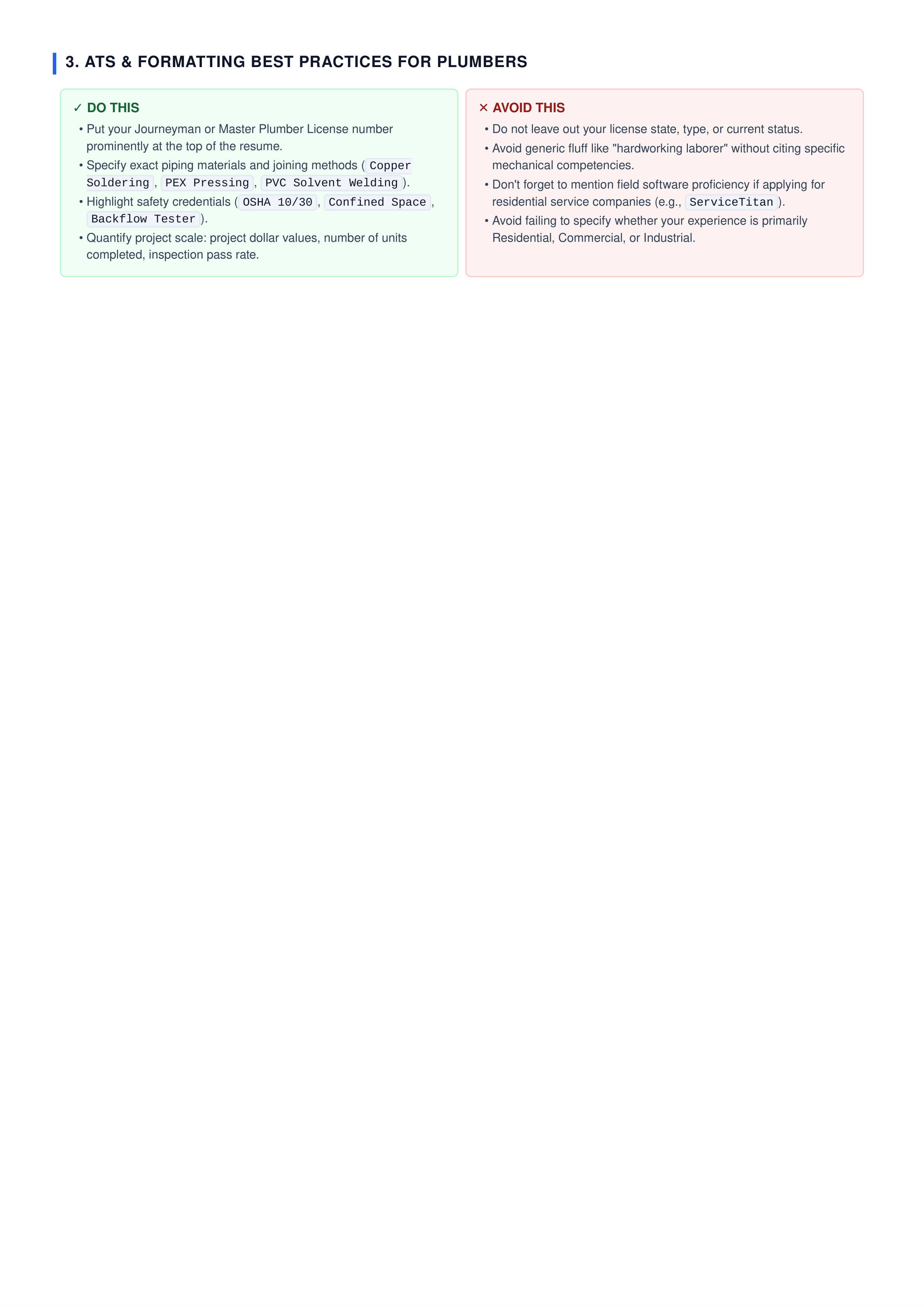 Skills to Put on Resume for Plumbers — page 2