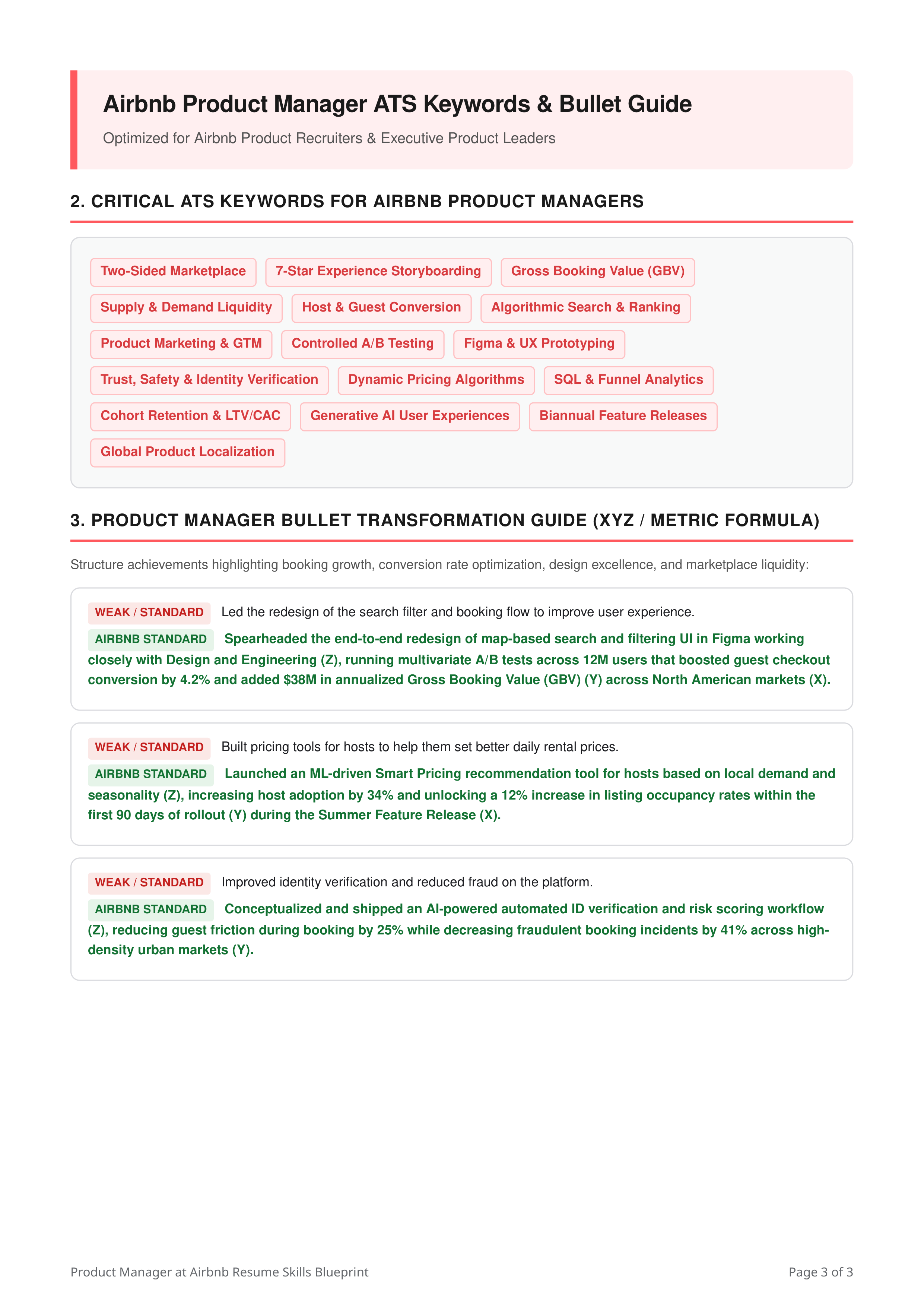 Skills to Put on Resume for Product Manager at Airbnb — page 3