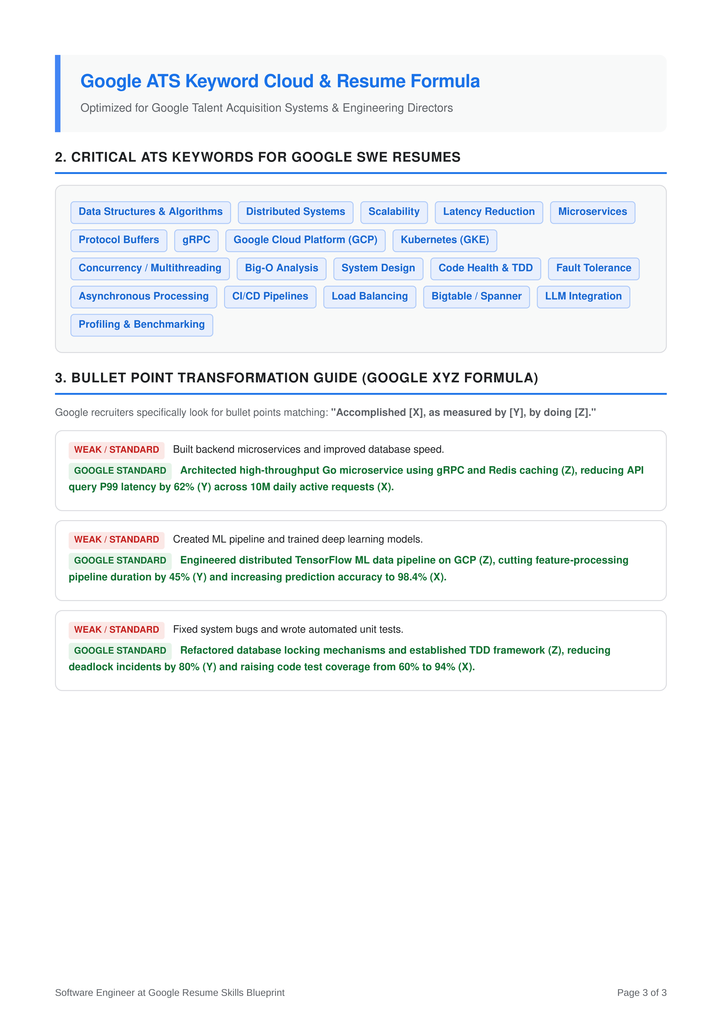 Skills to Put on Resume for Software Engineer at Google — page 3