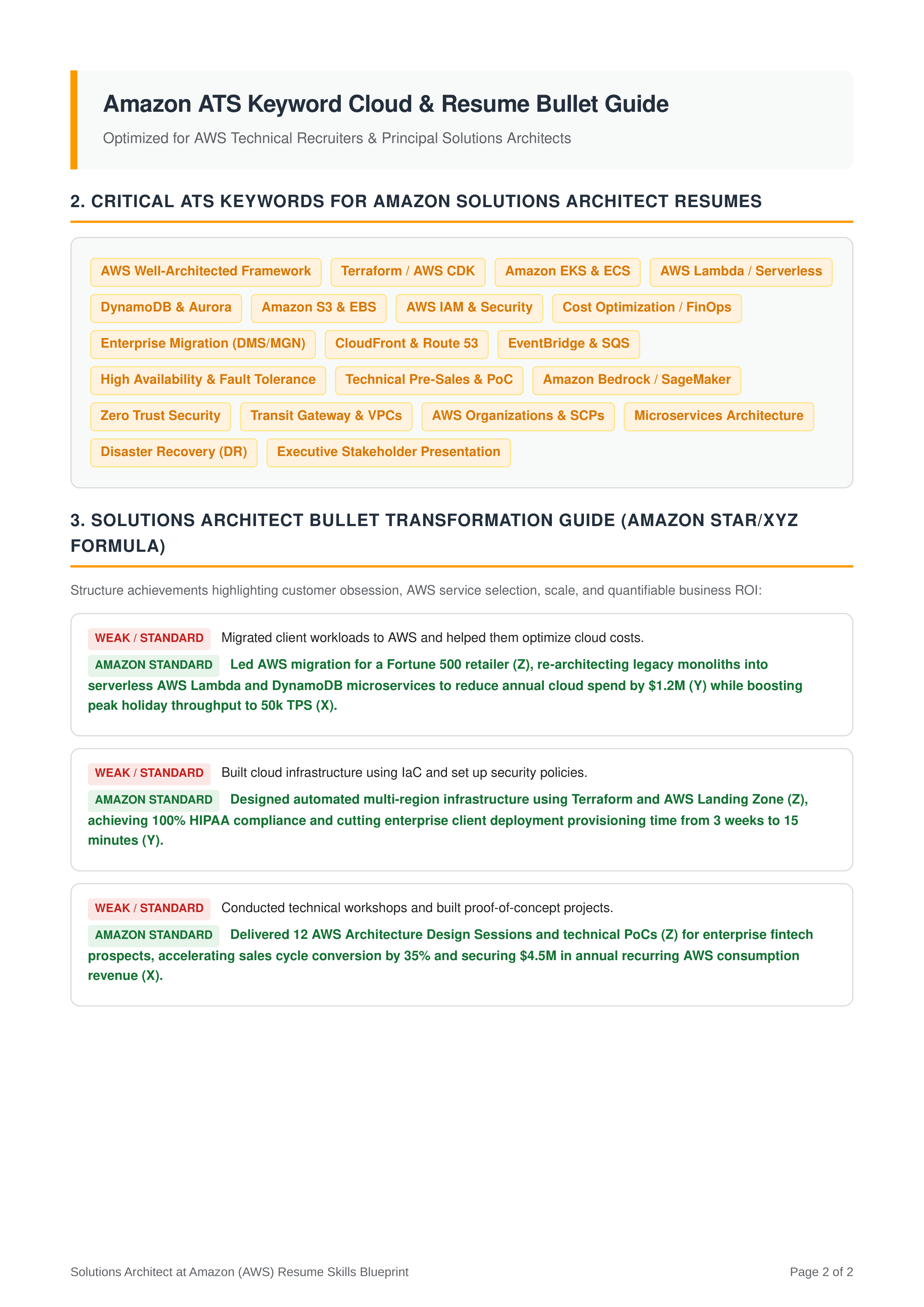 Skills to Put on Resume for Solutions Architect at Amazon — page 2