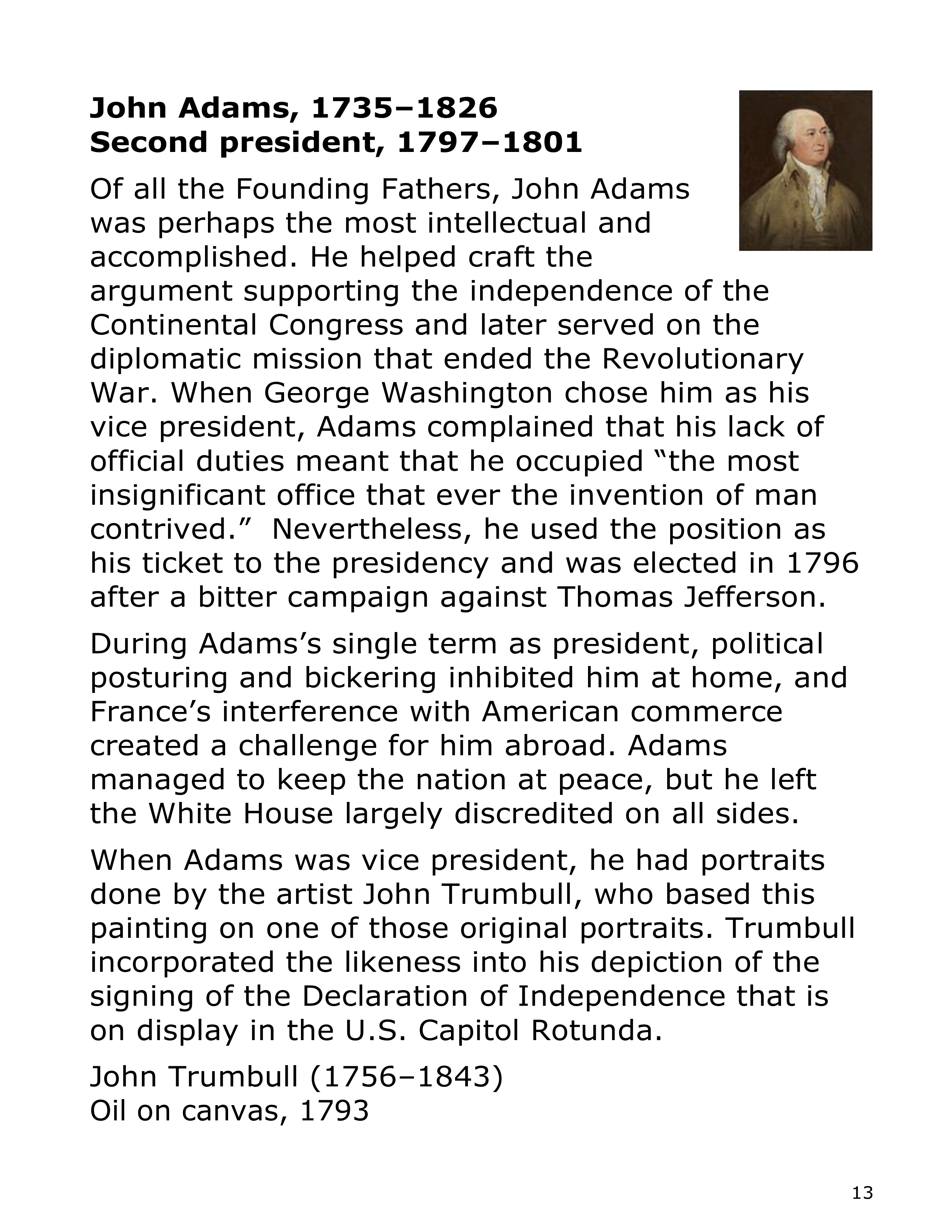 Smithsonian Institution America’s Presidents Biography — page 13