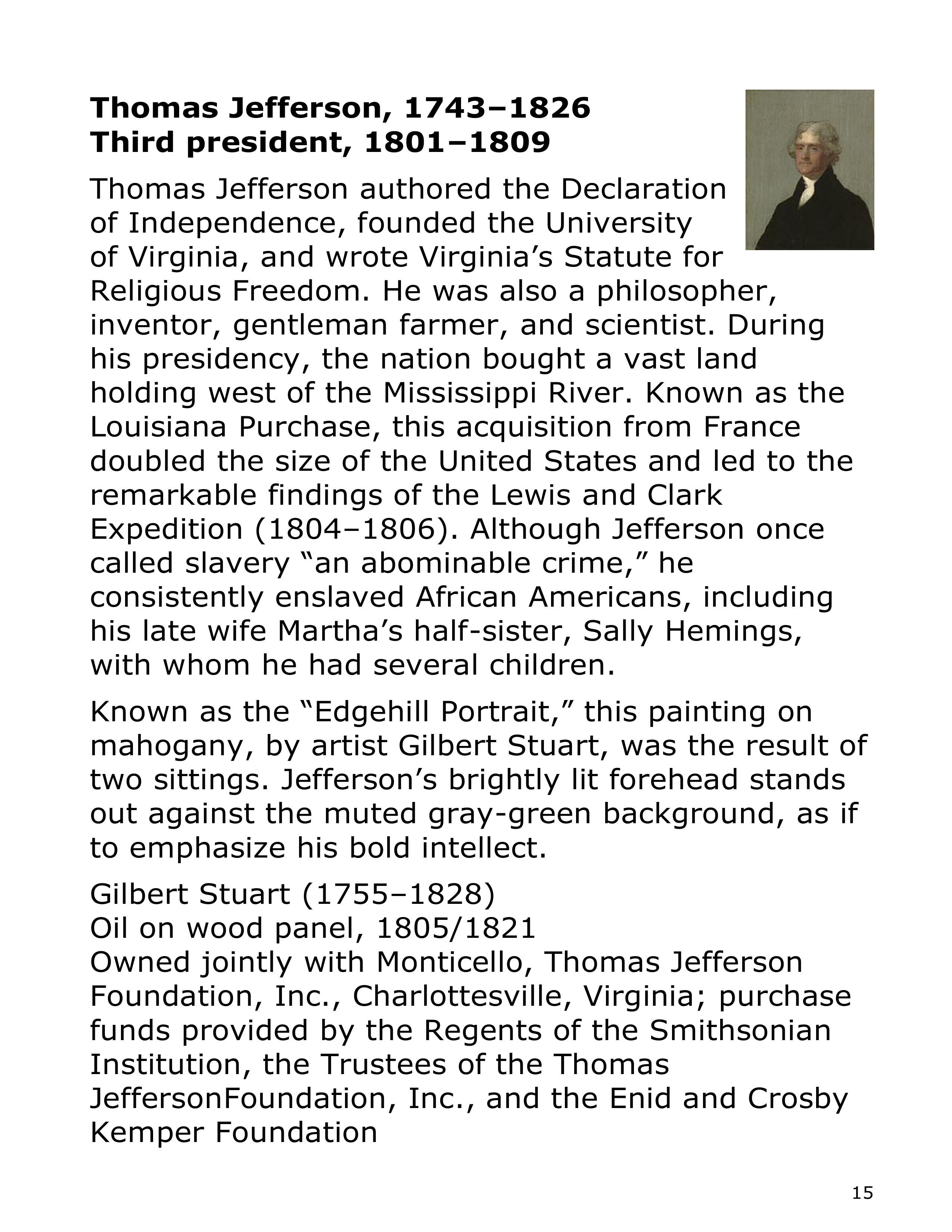 Smithsonian Institution America’s Presidents Biography — page 15