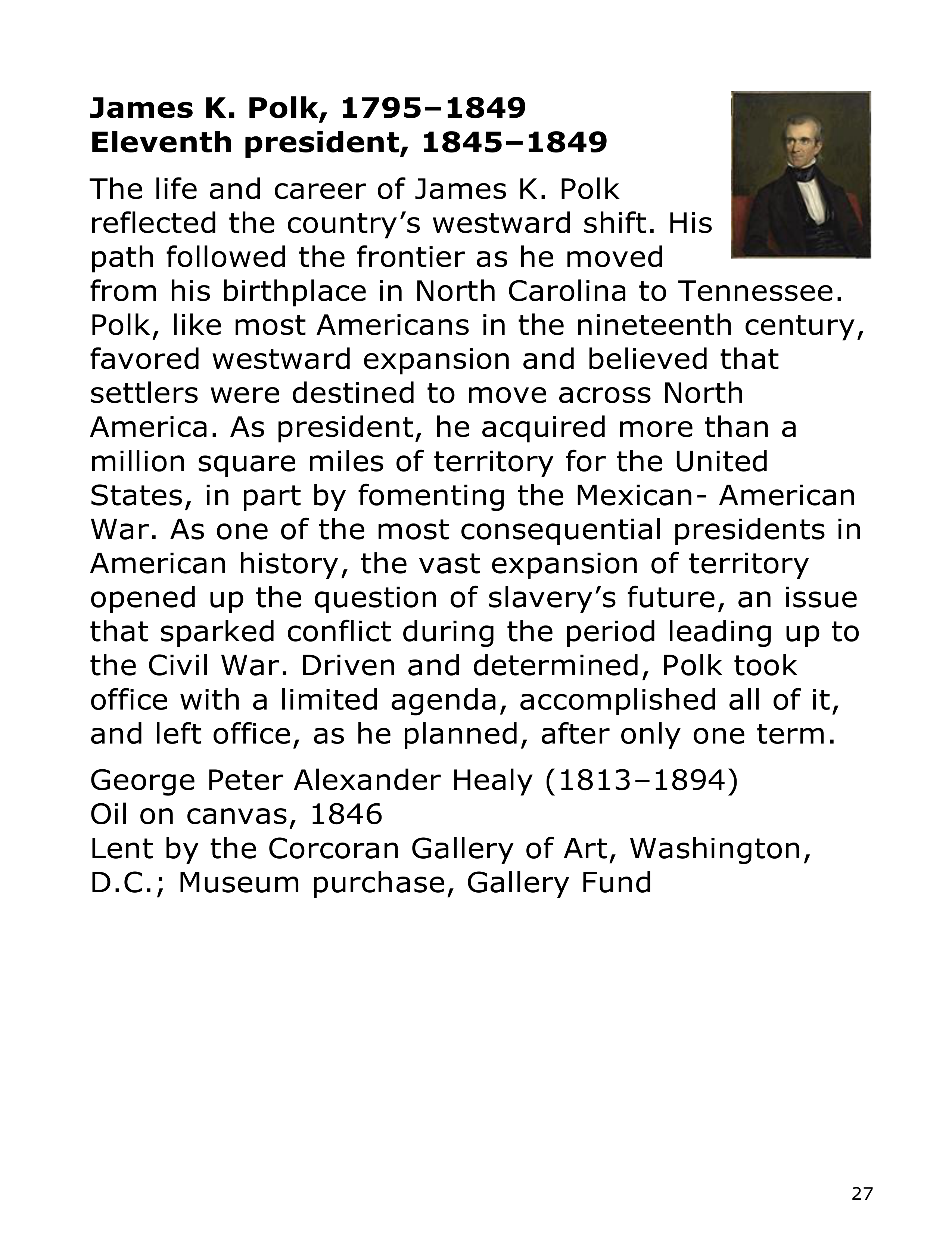 Smithsonian Institution America’s Presidents Biography — page 27