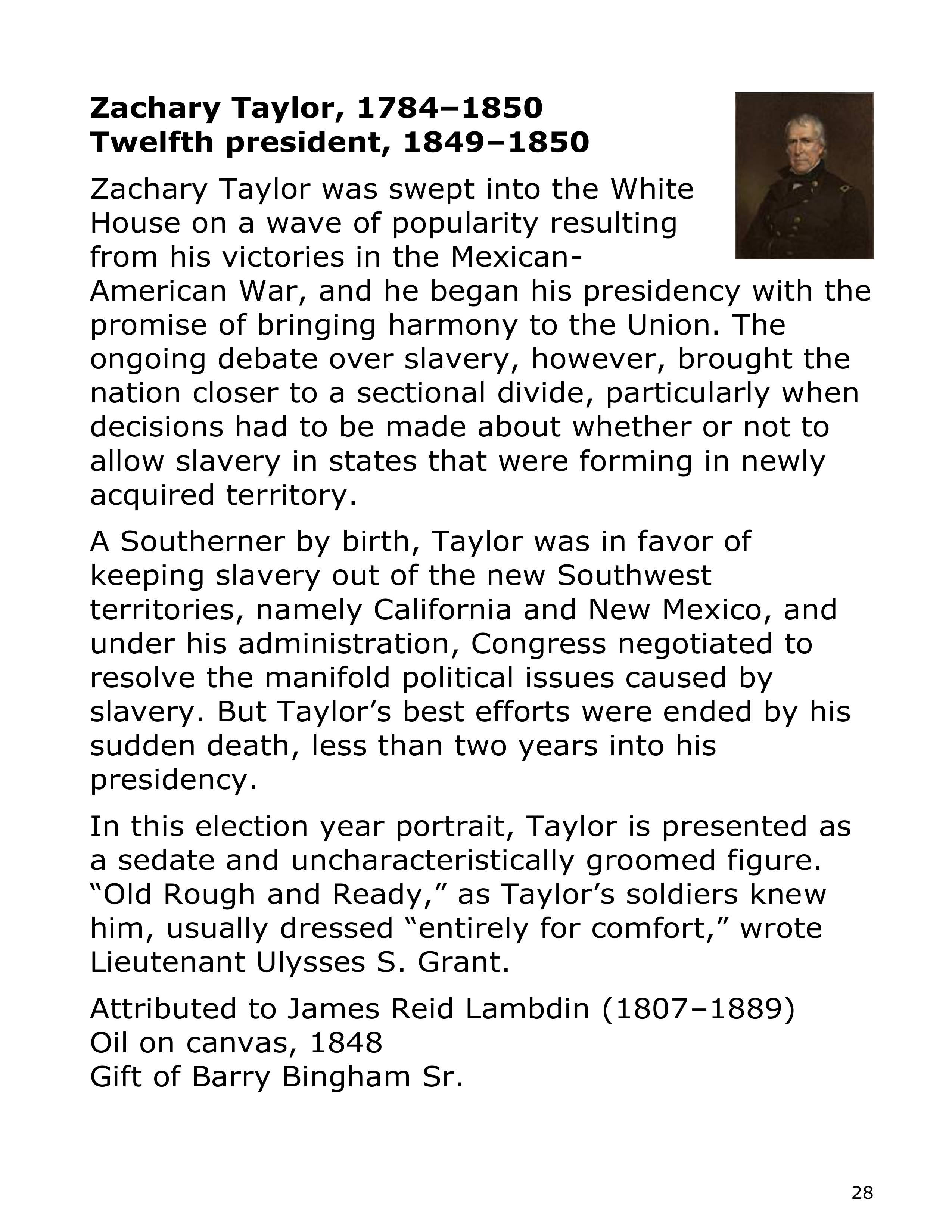 Smithsonian Institution America’s Presidents Biography — page 28