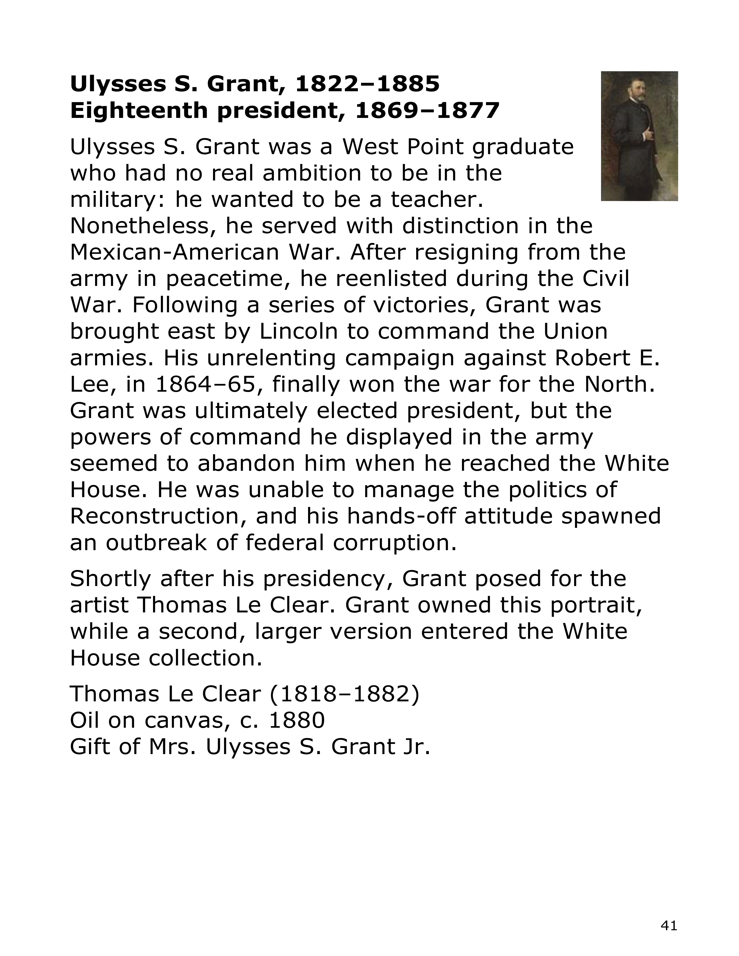 Smithsonian Institution America’s Presidents Biography — page 41