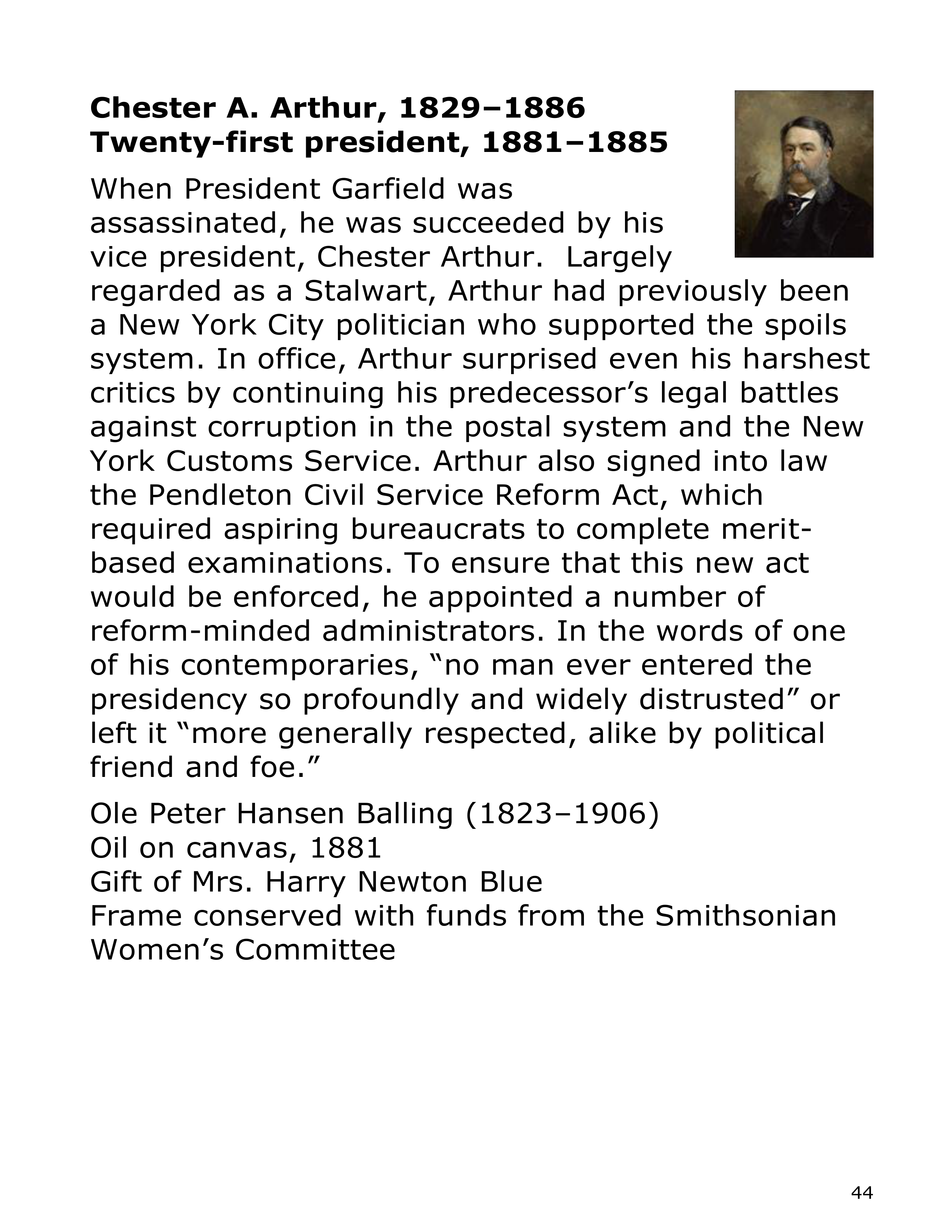 Smithsonian Institution America’s Presidents Biography — page 44