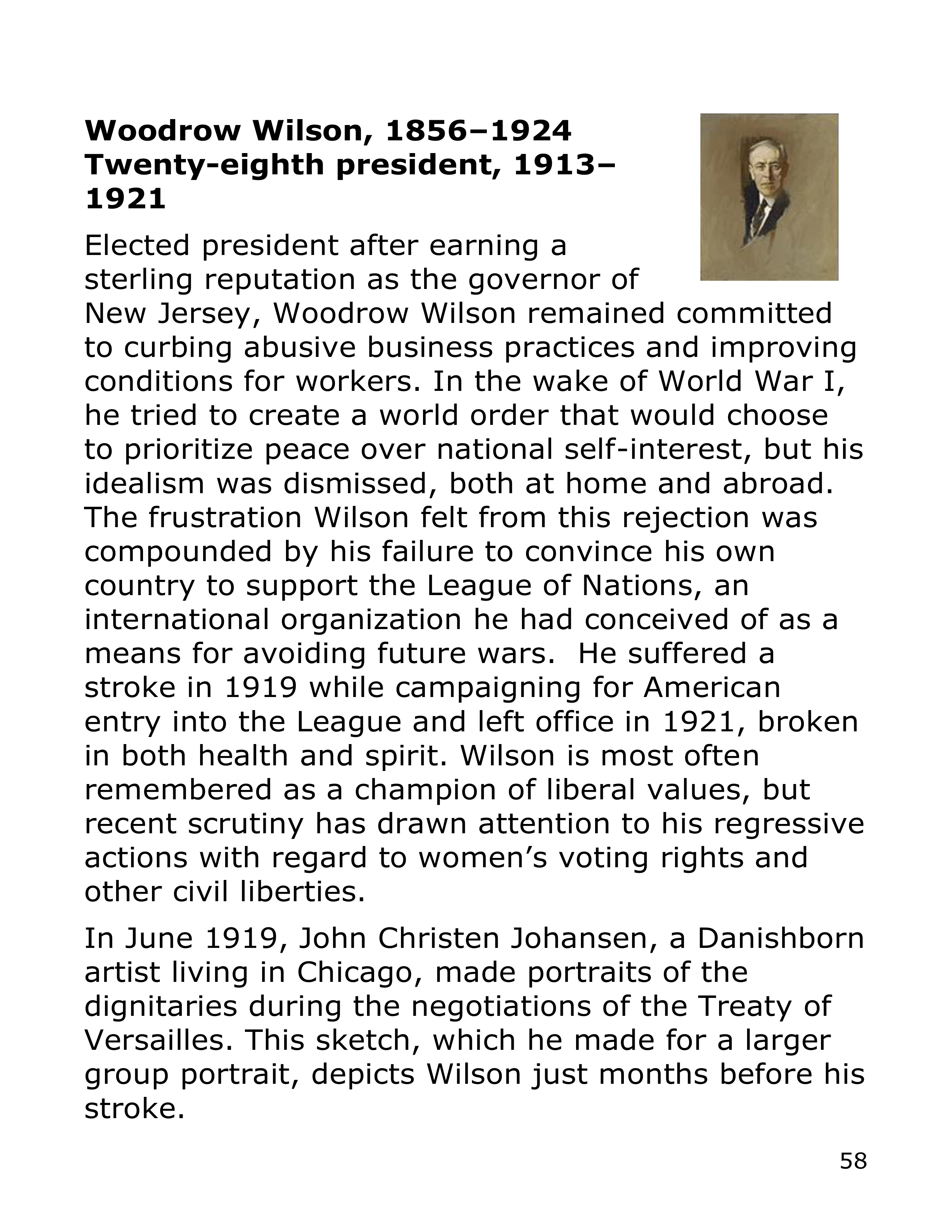Smithsonian Institution America’s Presidents Biography — page 58