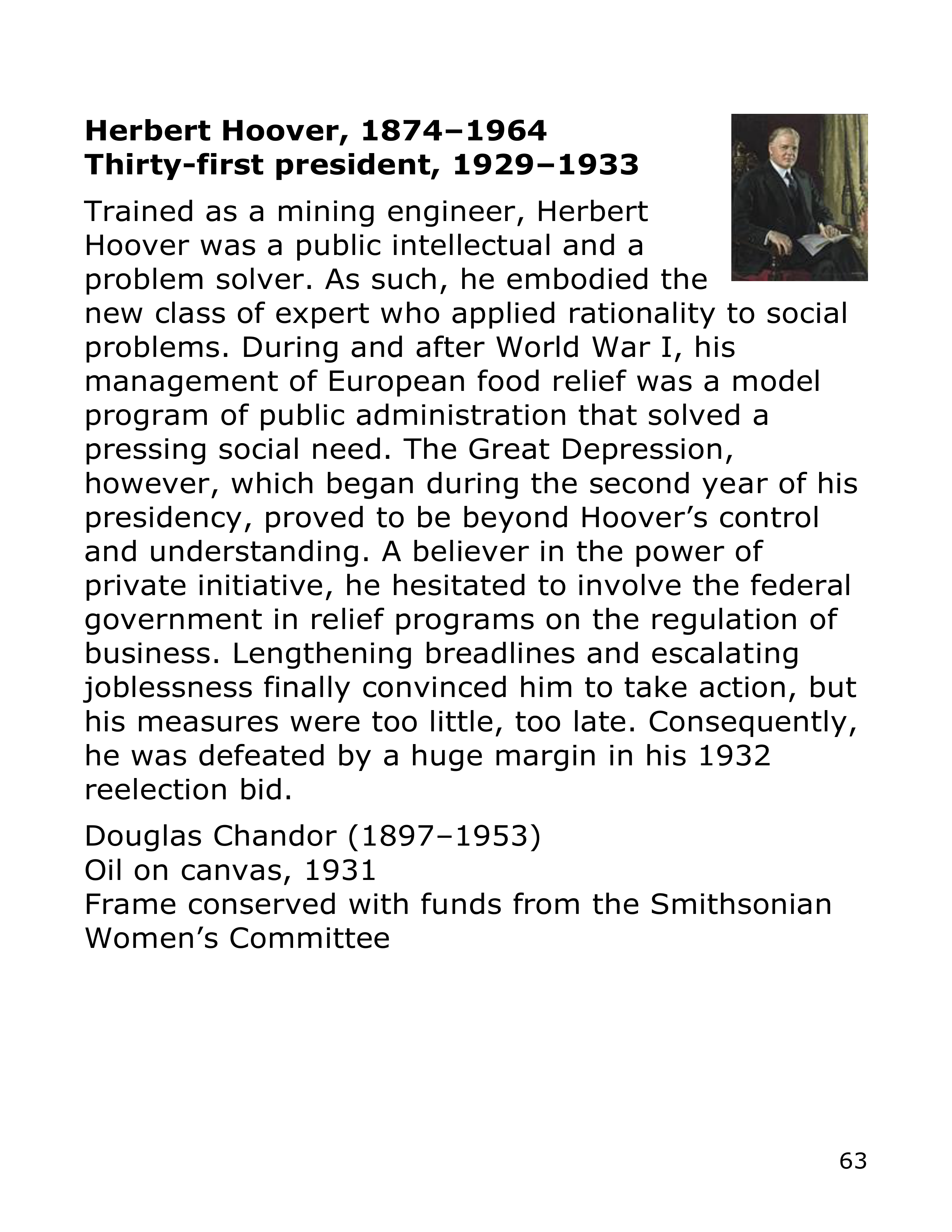 Smithsonian Institution America’s Presidents Biography — page 63