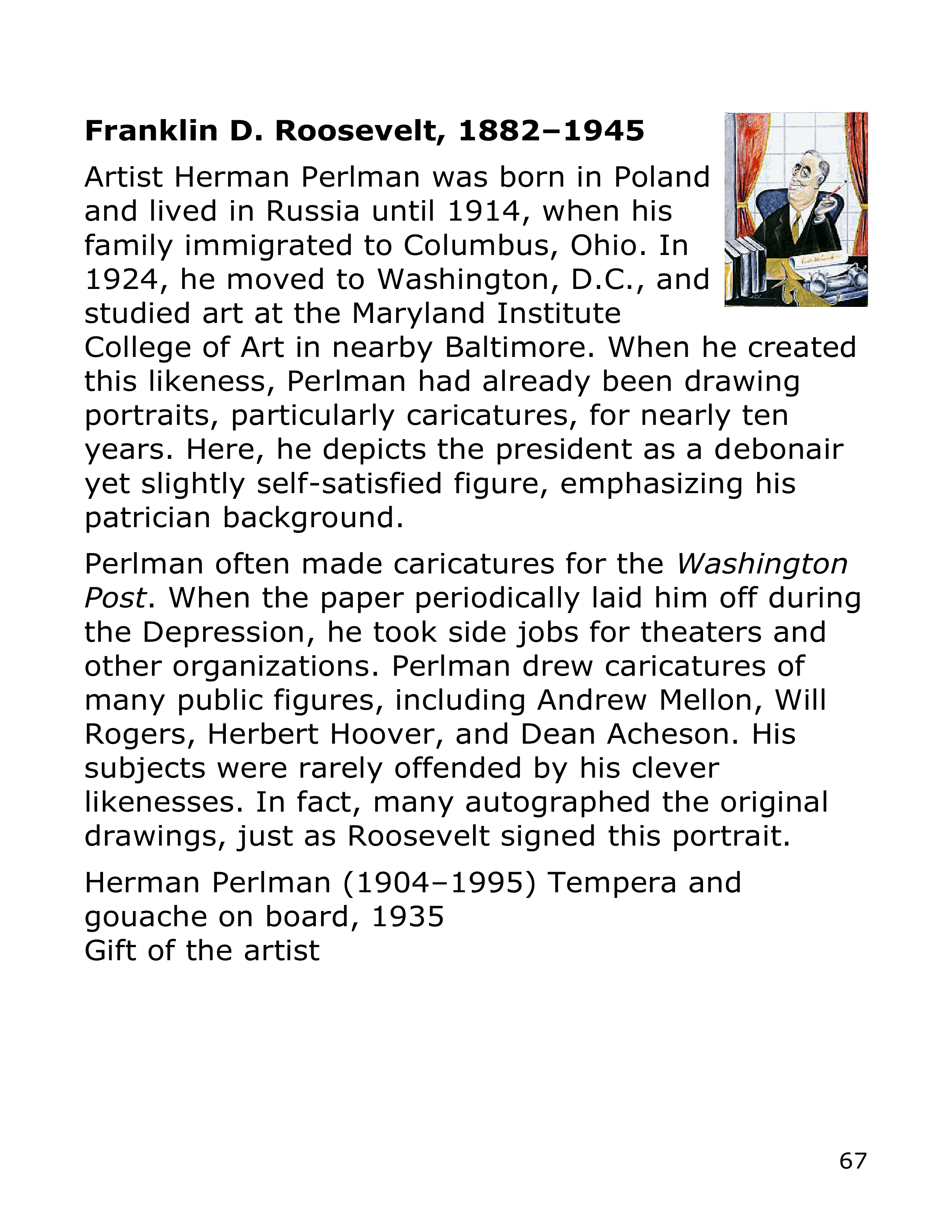 Smithsonian Institution America’s Presidents Biography — page 67