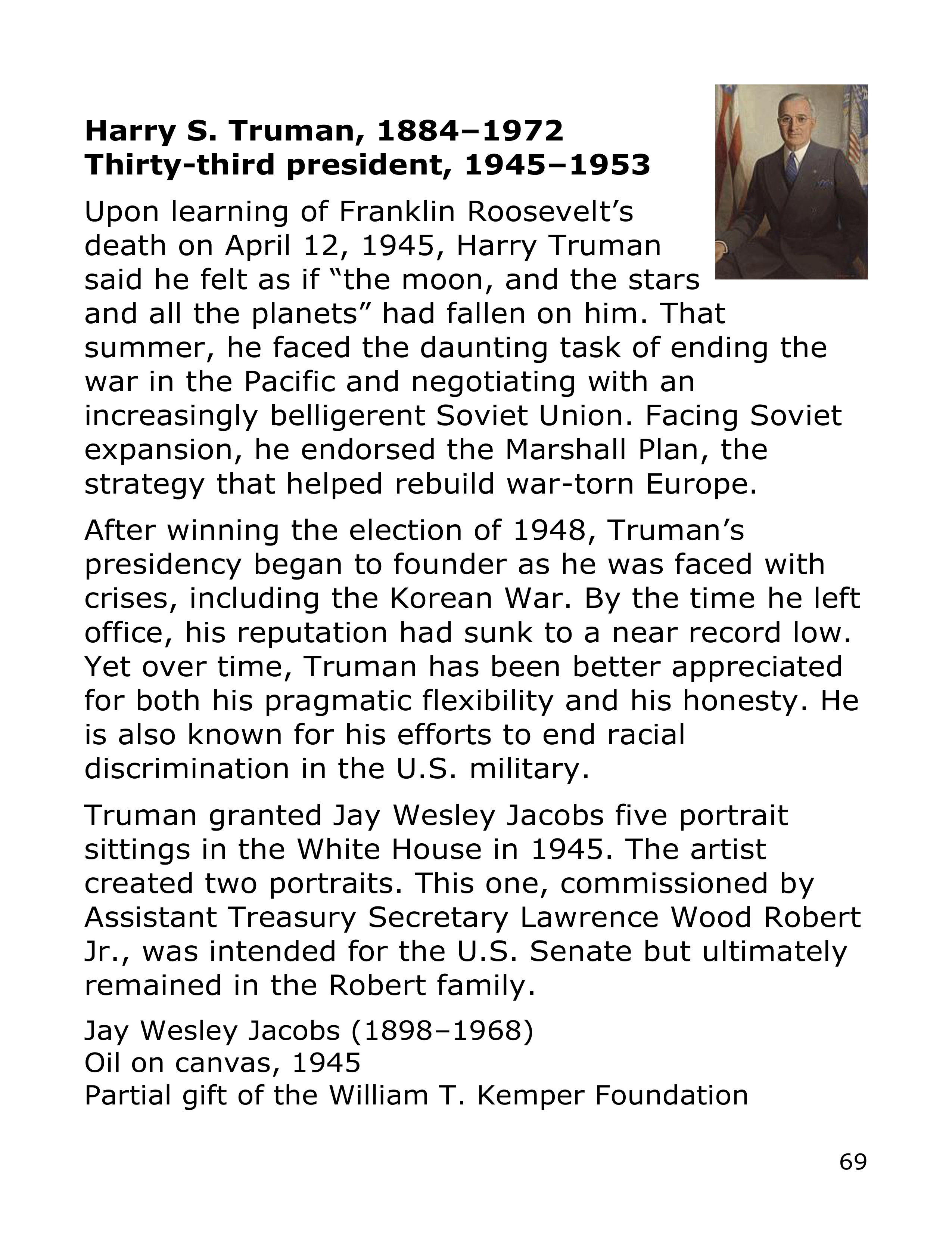 Smithsonian Institution America’s Presidents Biography — page 69