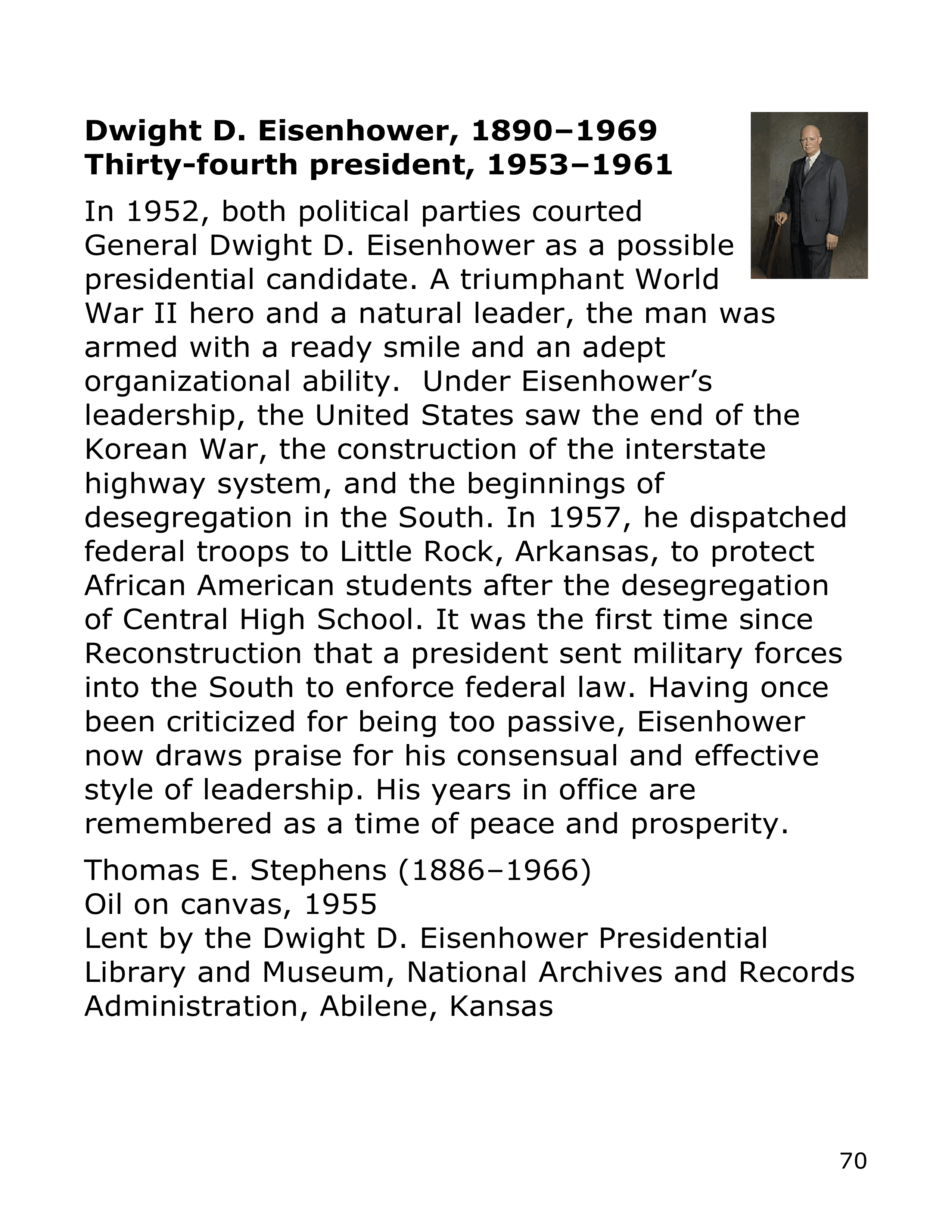 Smithsonian Institution America’s Presidents Biography — page 70