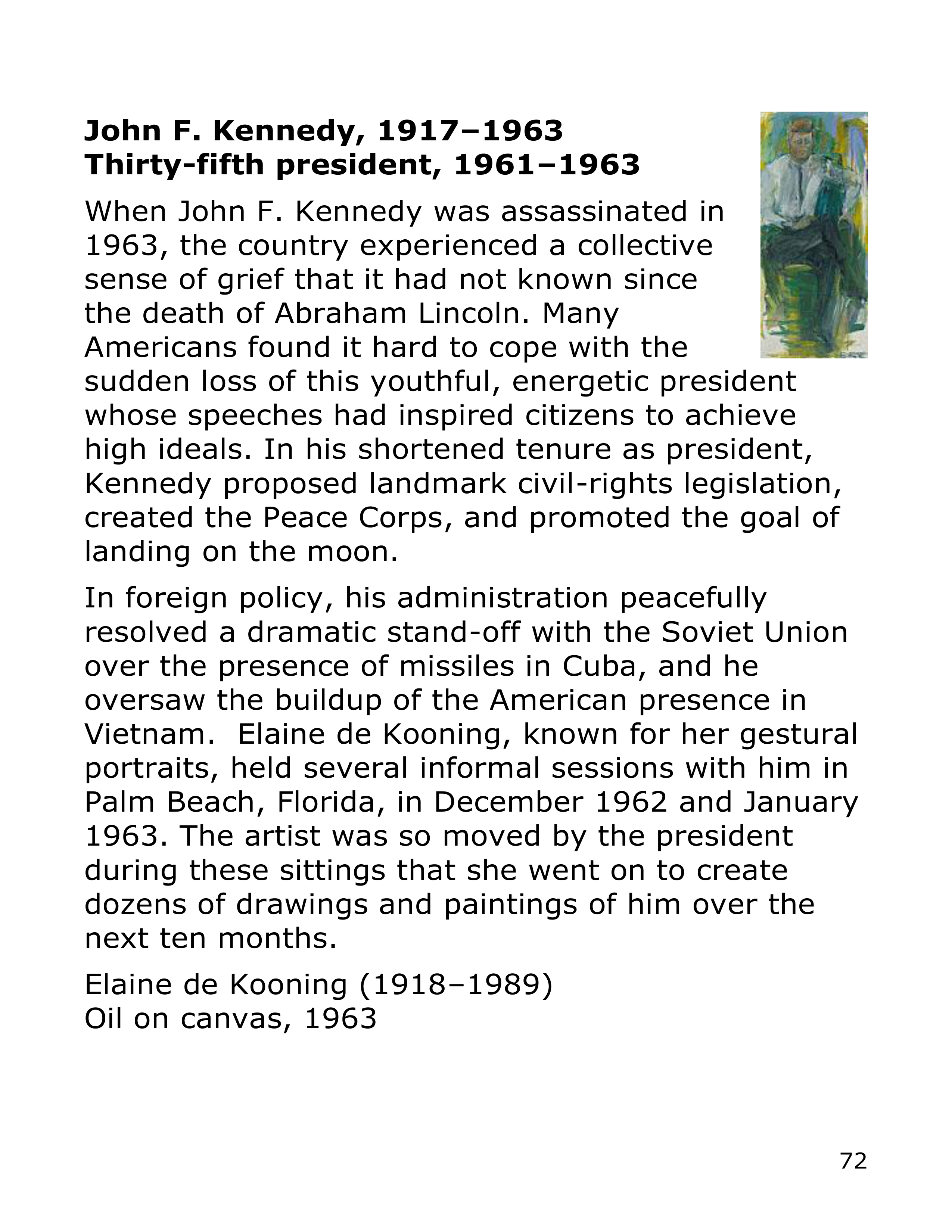 Smithsonian Institution America’s Presidents Biography — page 72