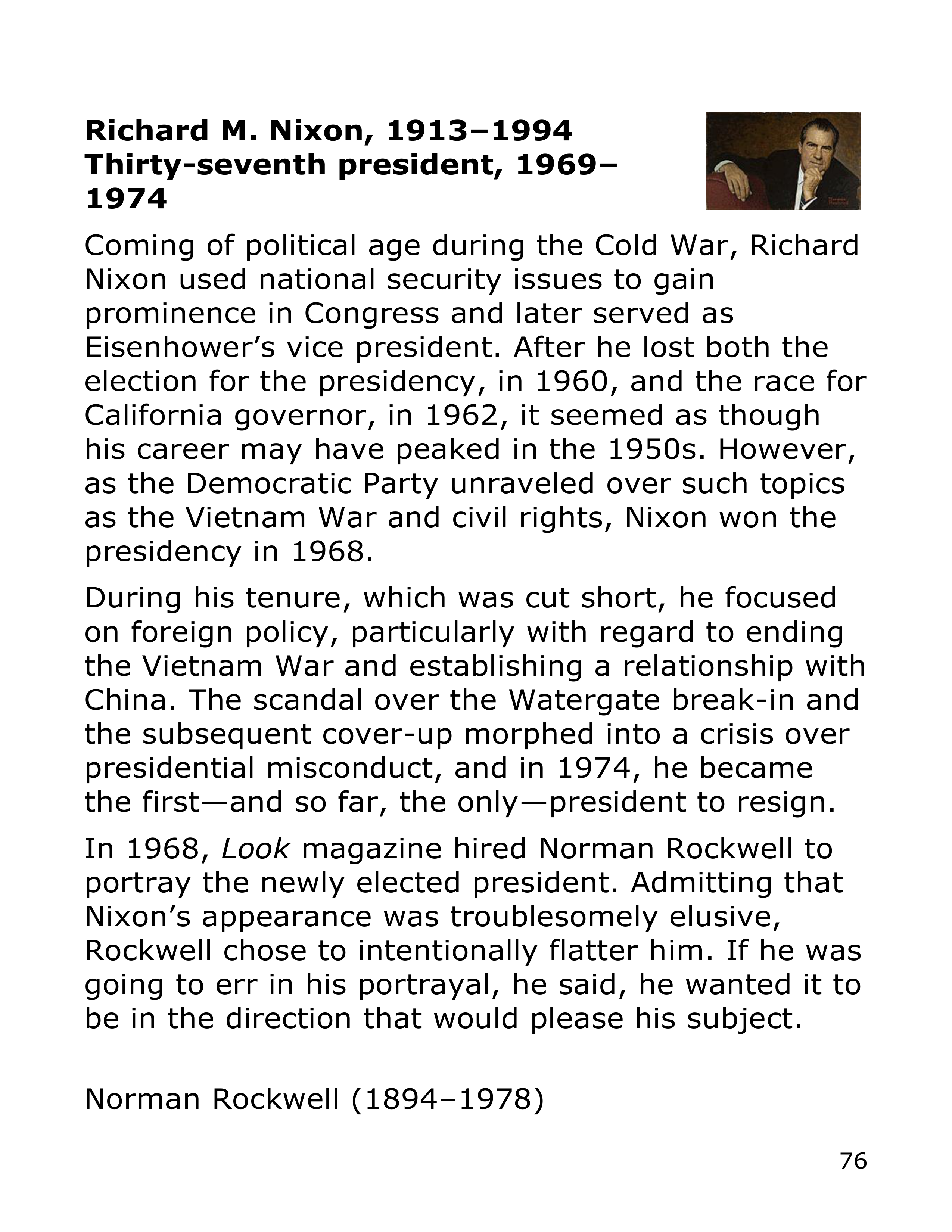 Smithsonian Institution America’s Presidents Biography — page 76