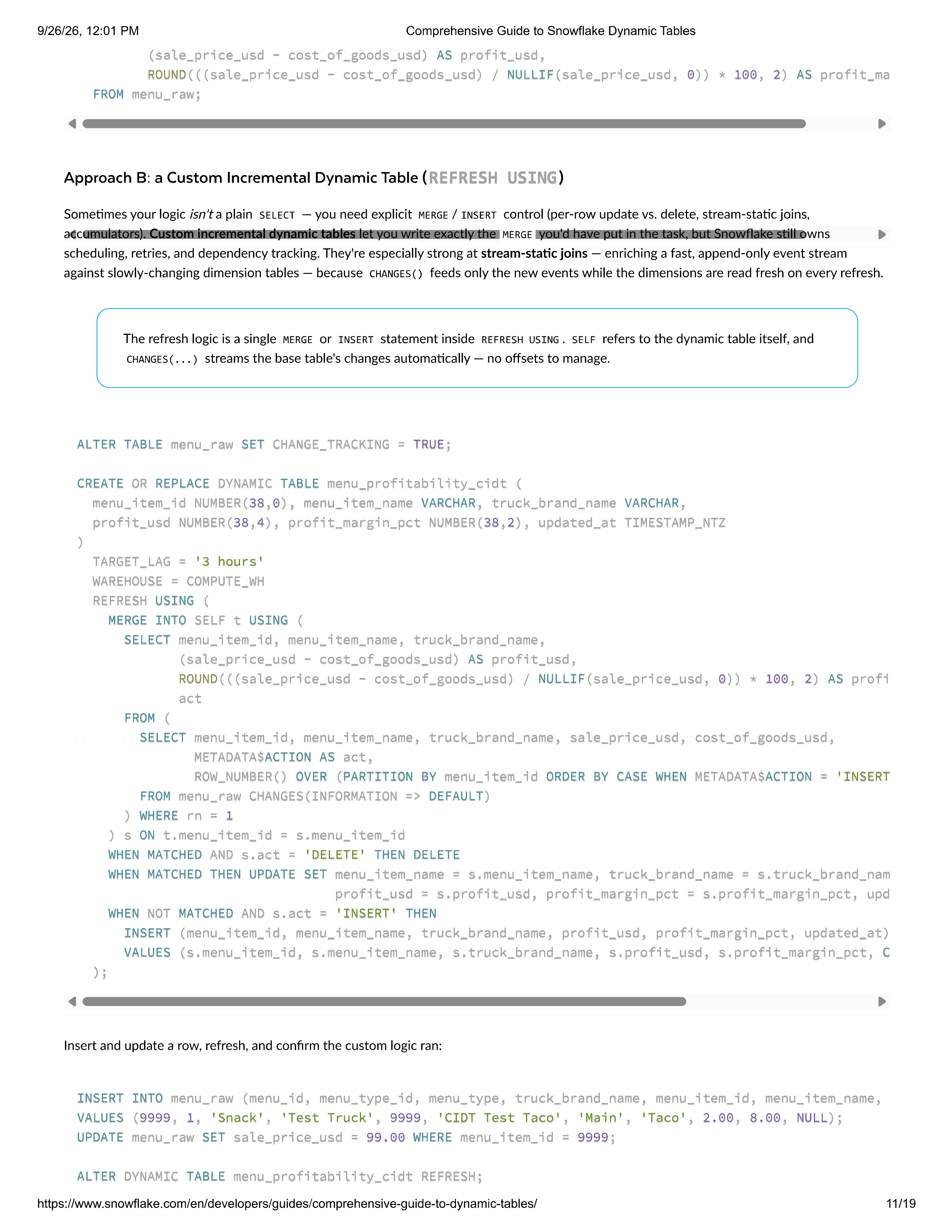 Snowflake Comprehensive Guide to Dynamic Tables — page 11