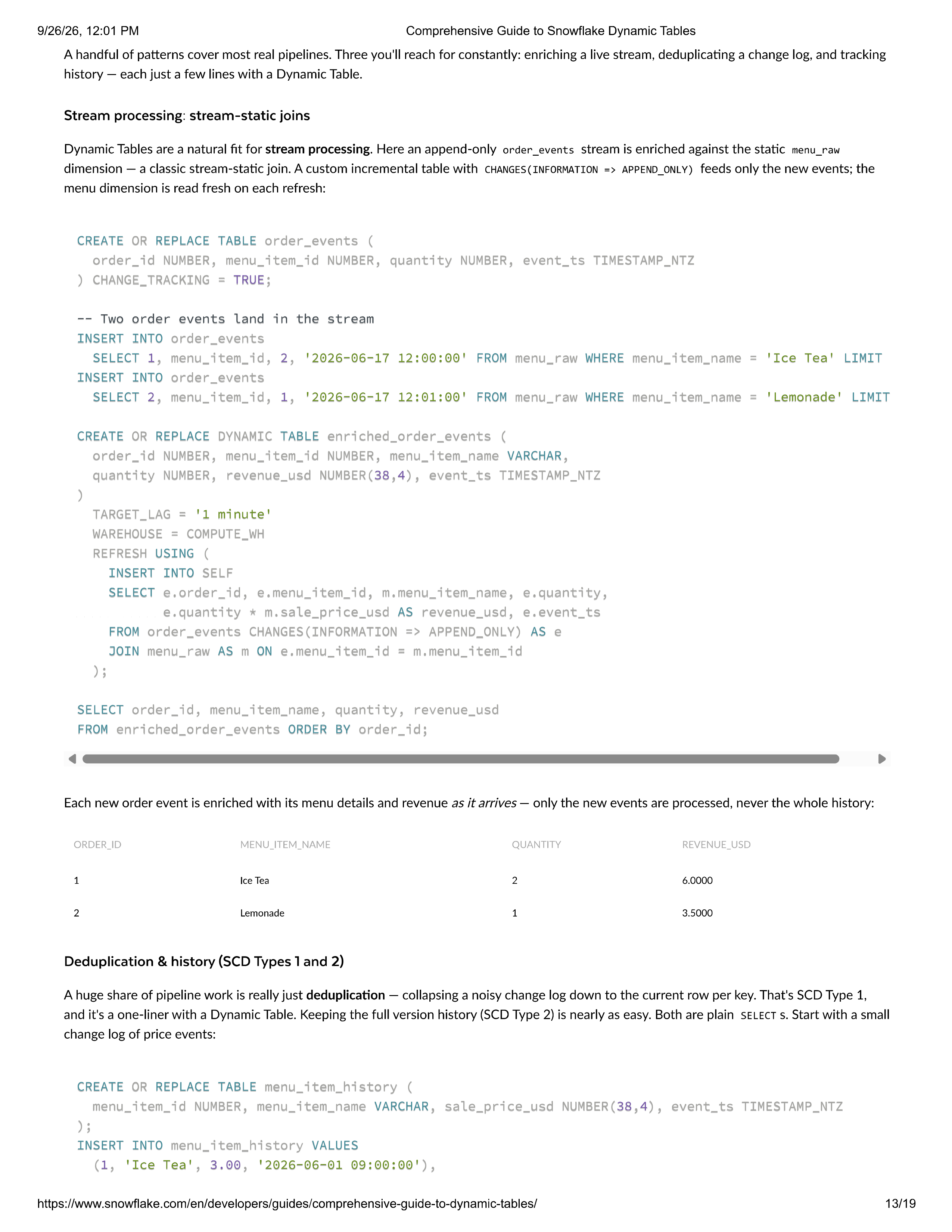Snowflake Comprehensive Guide to Dynamic Tables — page 13