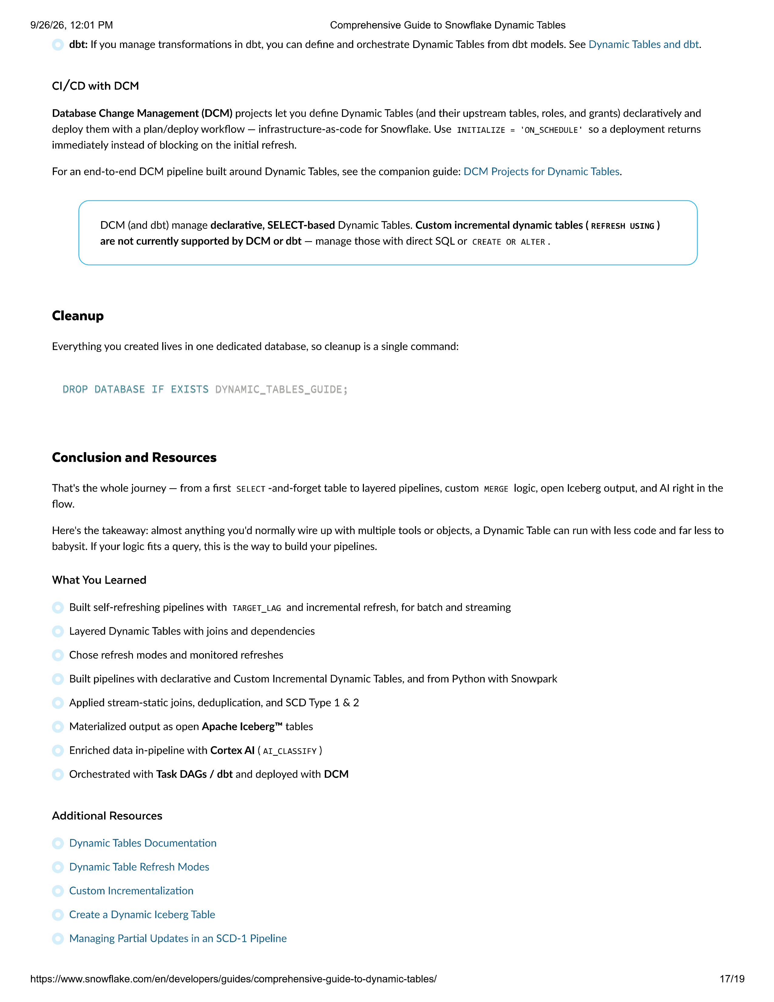 Snowflake Comprehensive Guide to Dynamic Tables — page 17