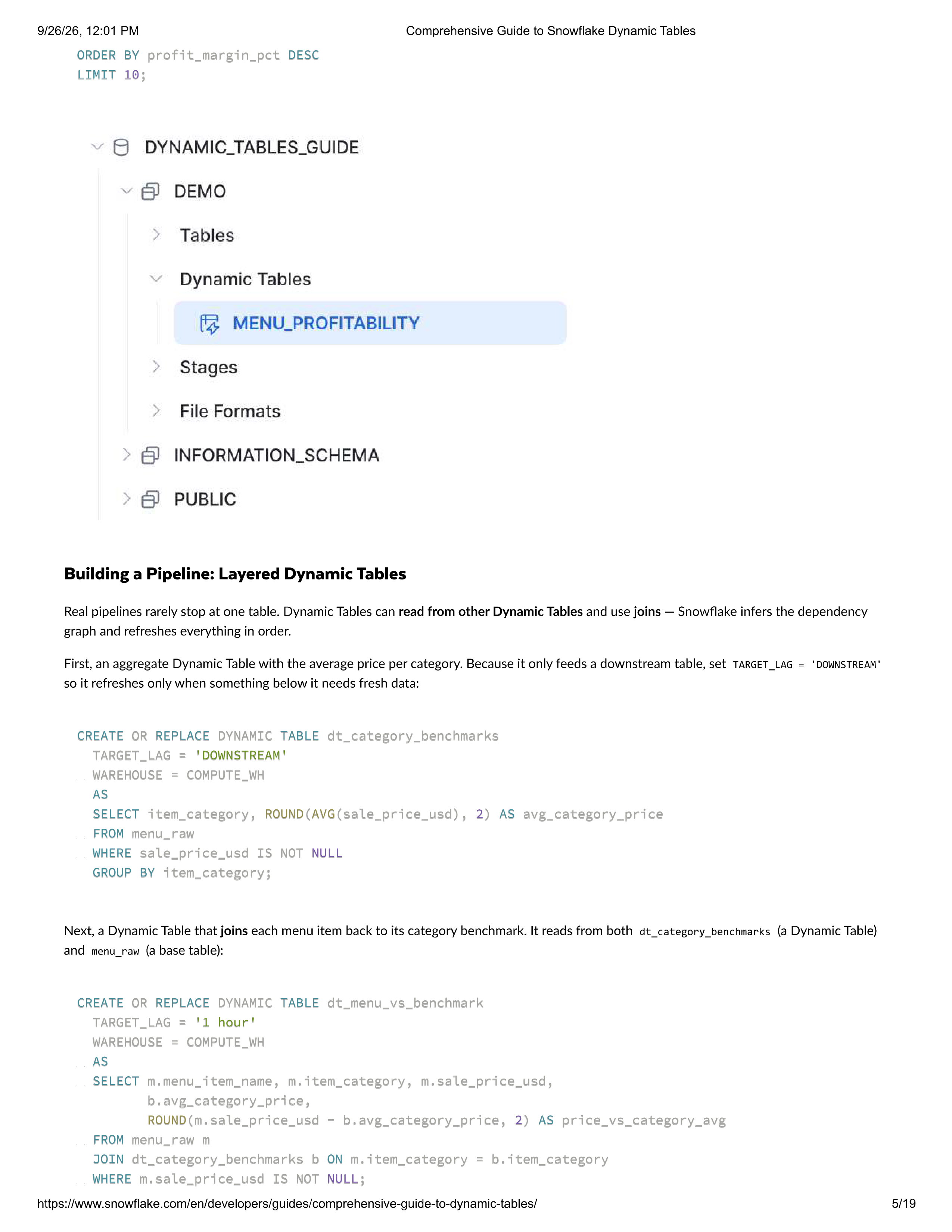 Snowflake Comprehensive Guide to Dynamic Tables — page 5