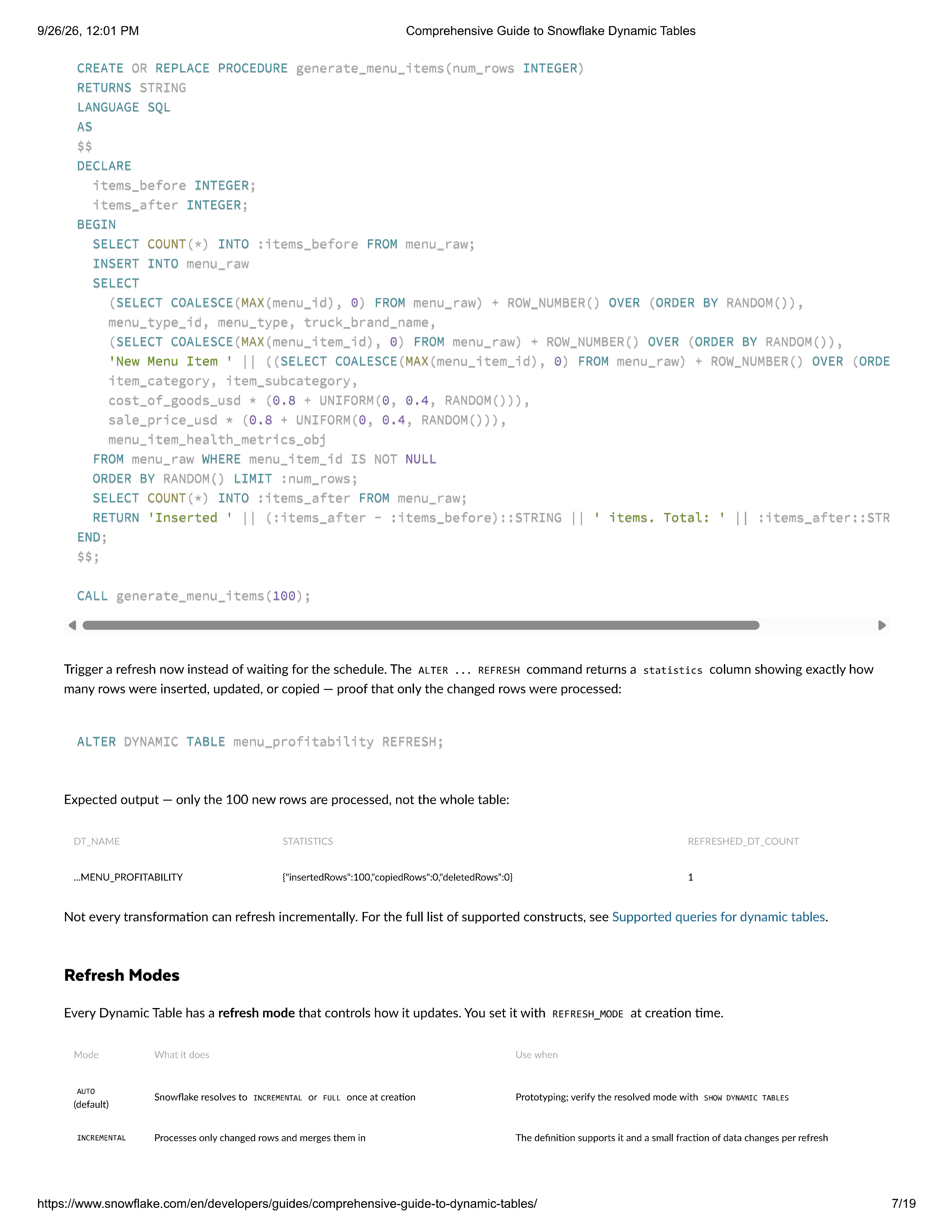 Snowflake Comprehensive Guide to Dynamic Tables — page 7