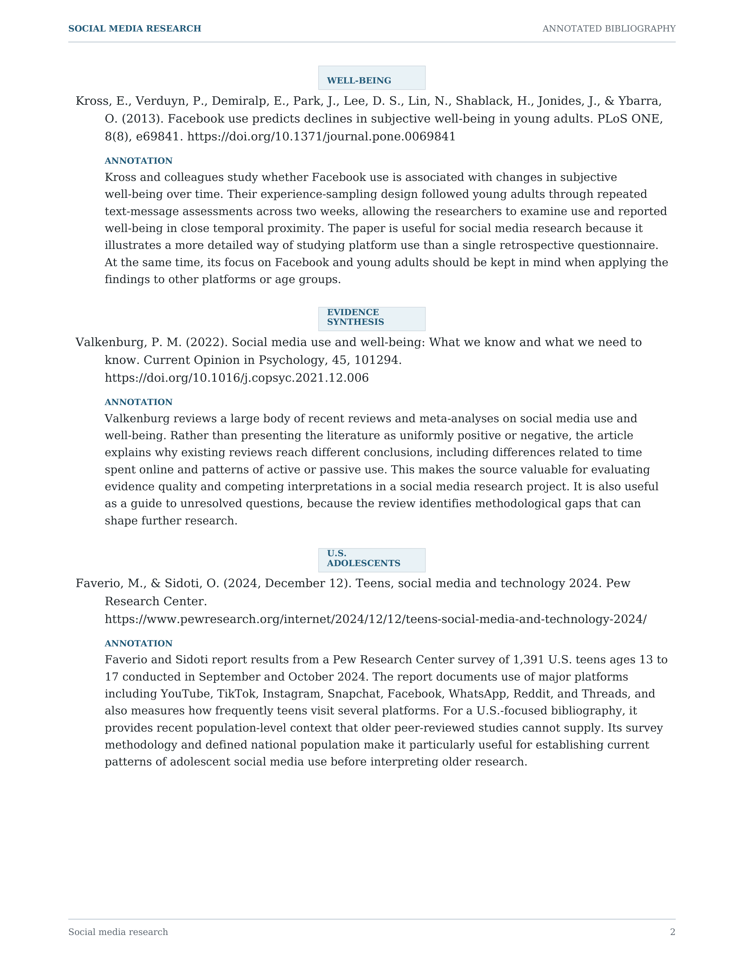 Social Media Annotated Bibliography — page 2