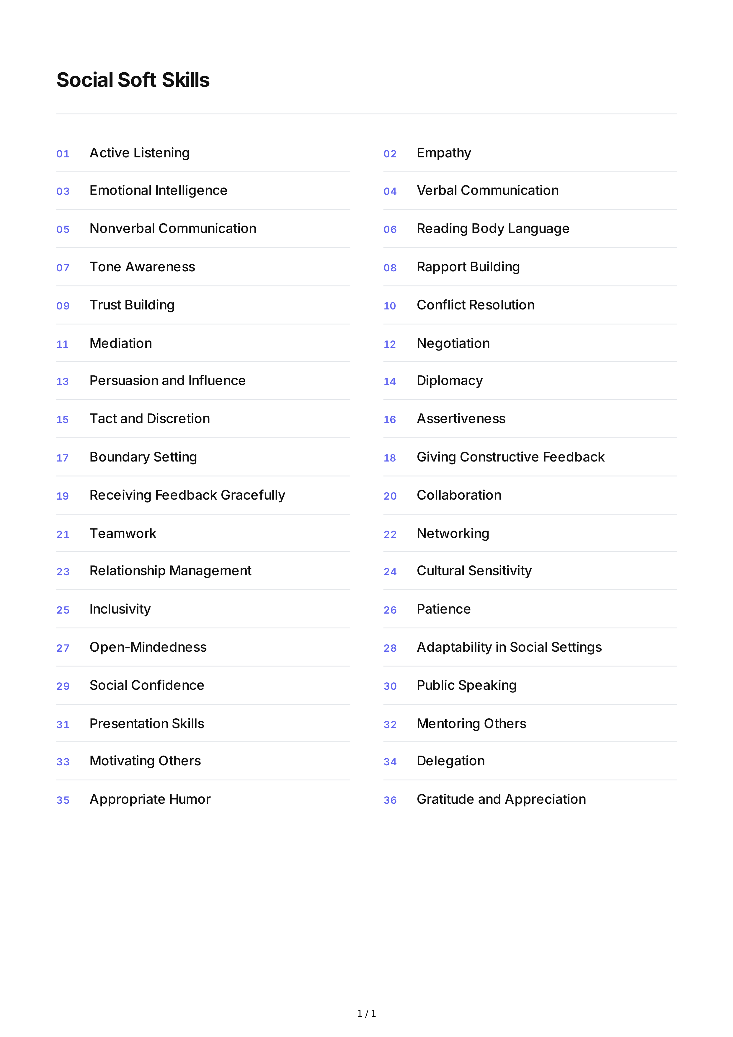 Social Soft Skills — page 1