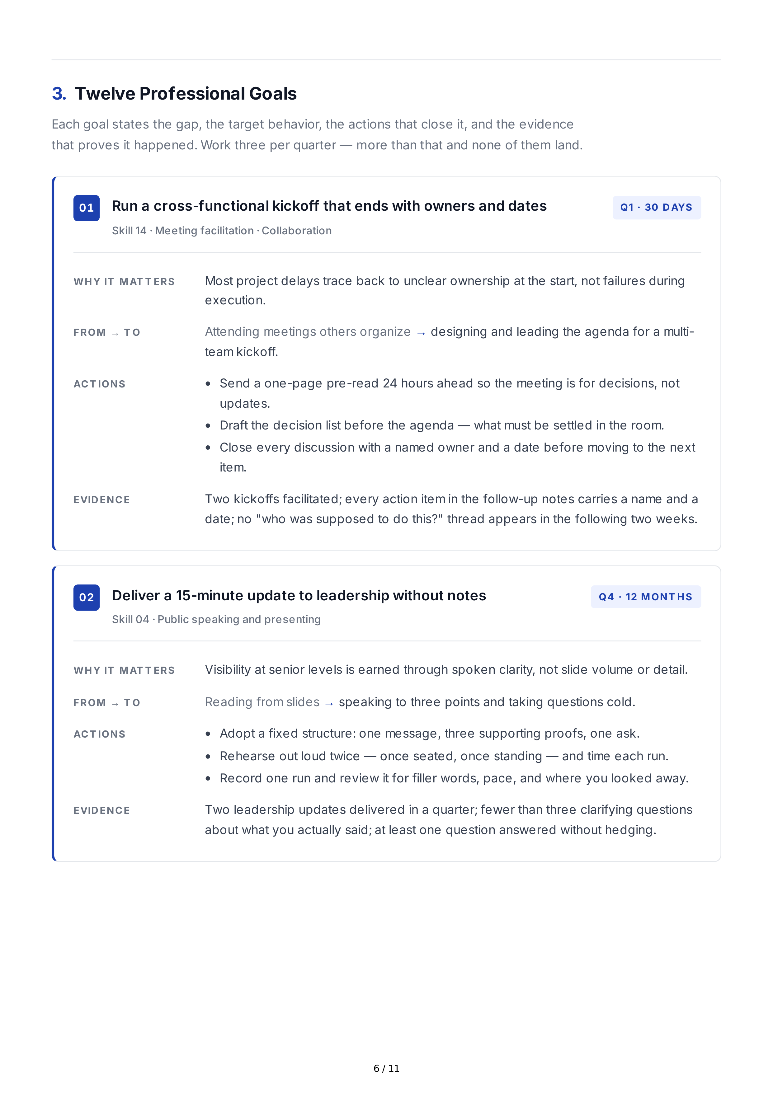 Soft Skill Development Professional Goals — page 6