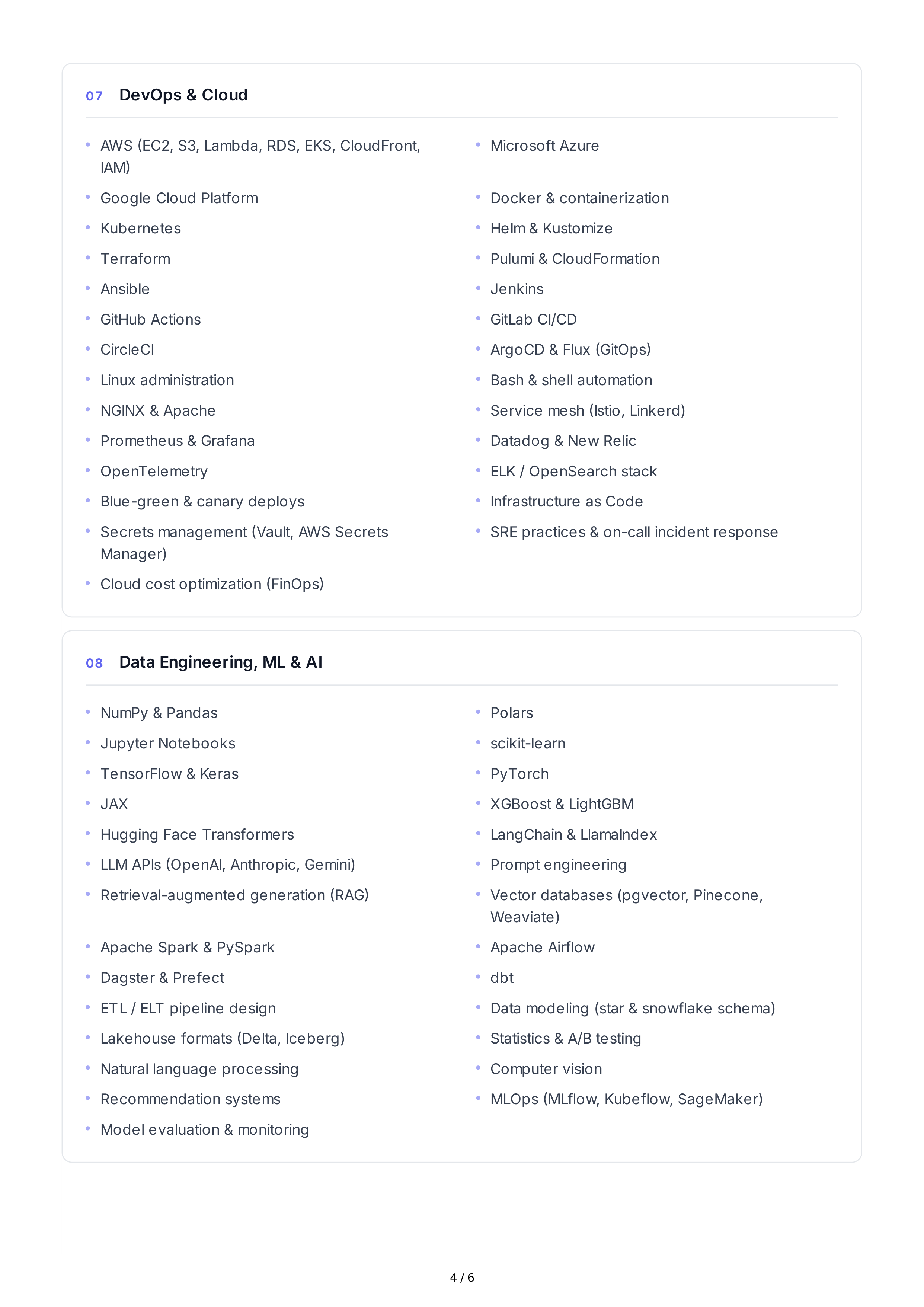 Software Development Technical Skills — page 4