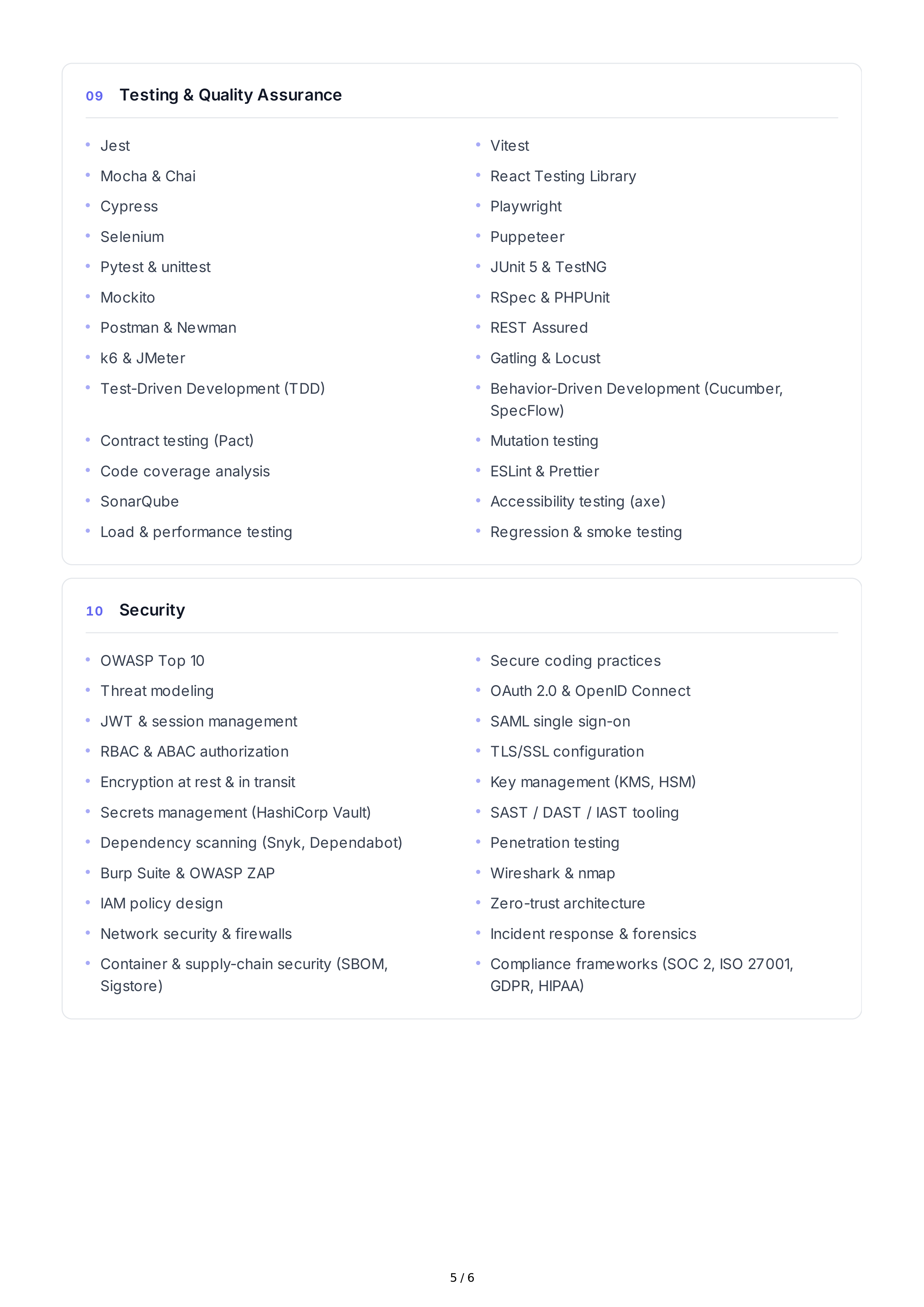 Software Development Technical Skills — page 5